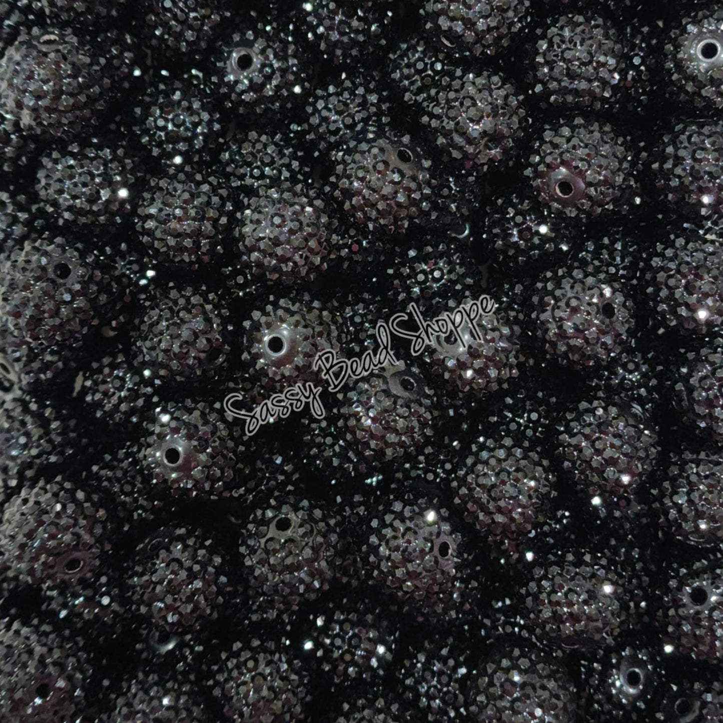 20MM Black Rhinestone Beads - Sassy Bead Shoppe