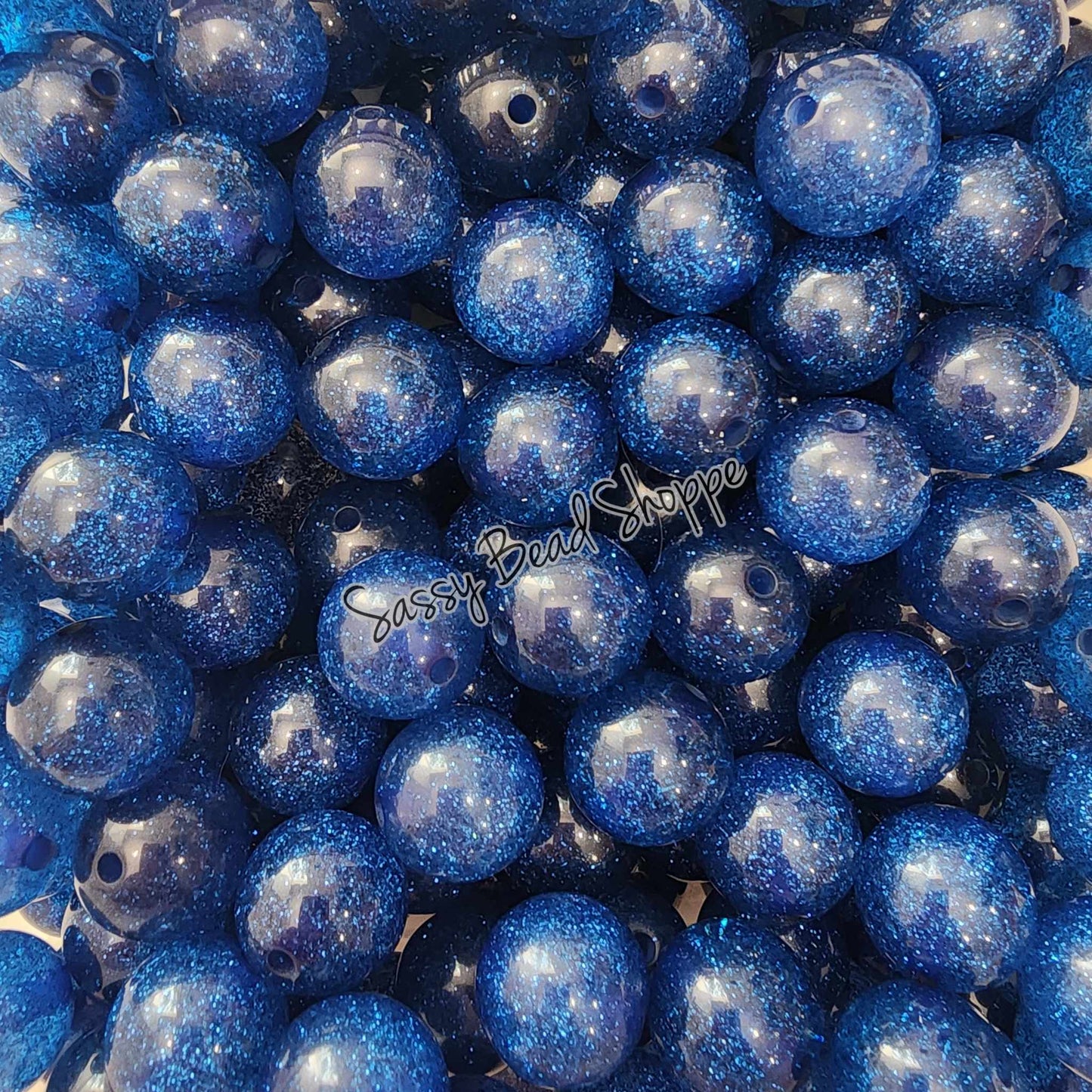 20MM Blue Shimmer Beads - Sassy Bead Shoppe