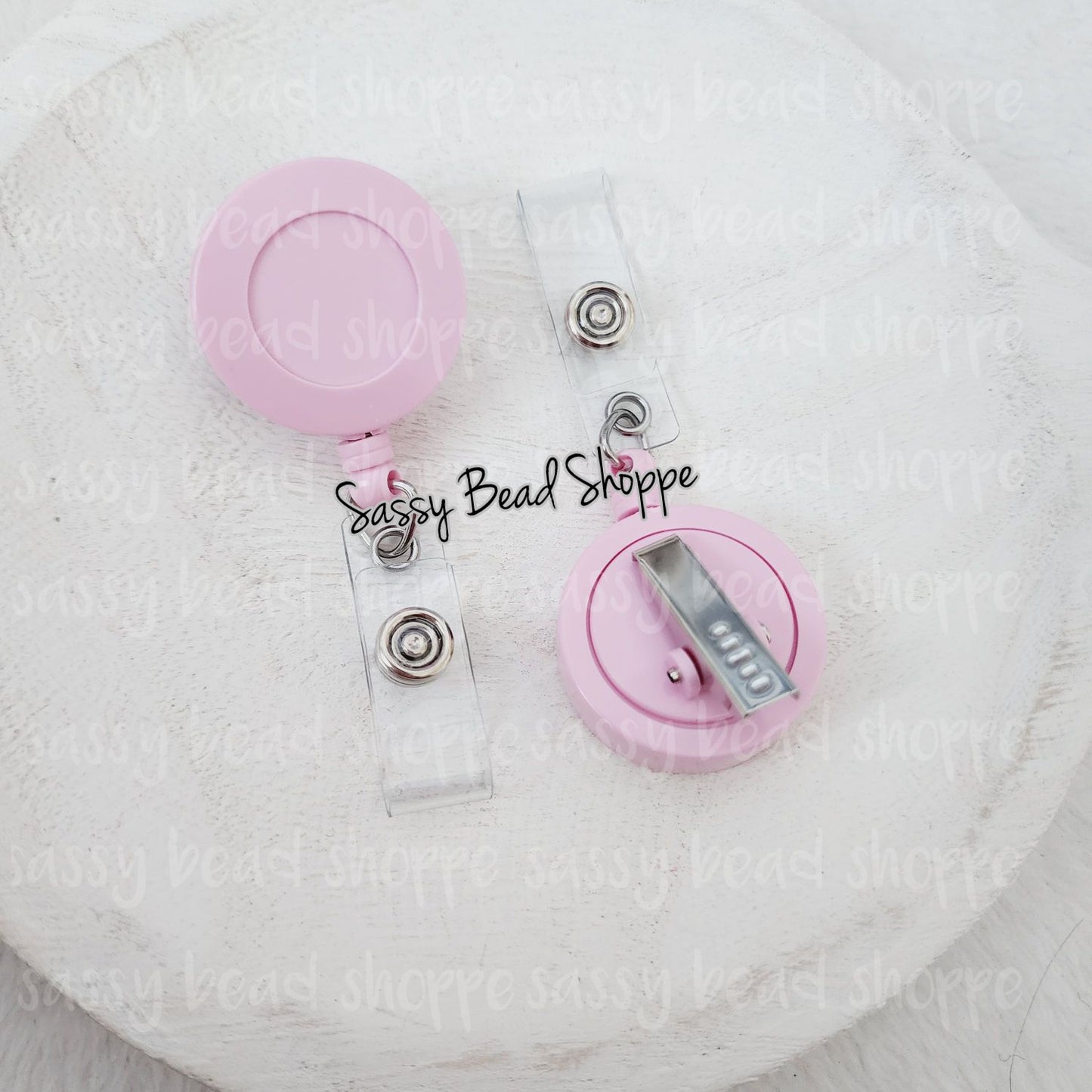 Pink Badge Reel - Sassy Bead Shoppe