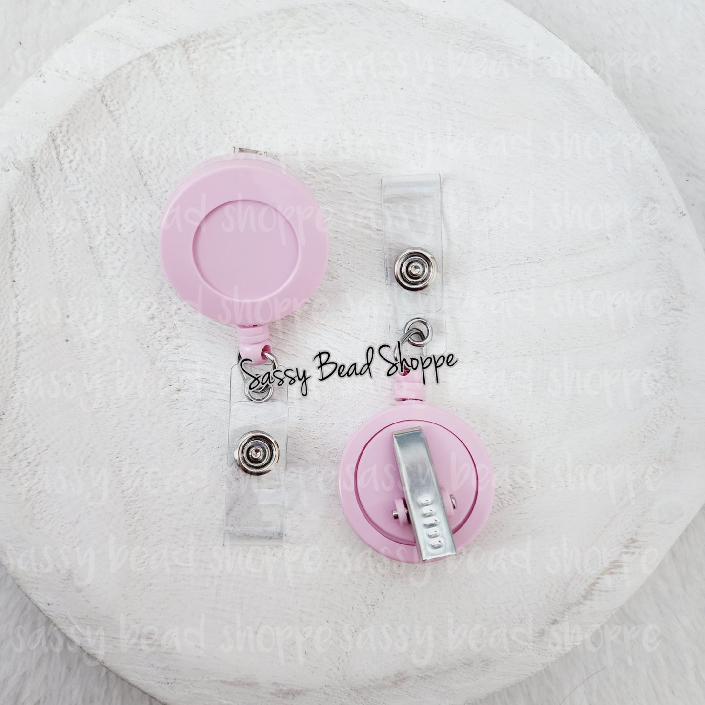 Pink Badge Reel - Sassy Bead Shoppe
