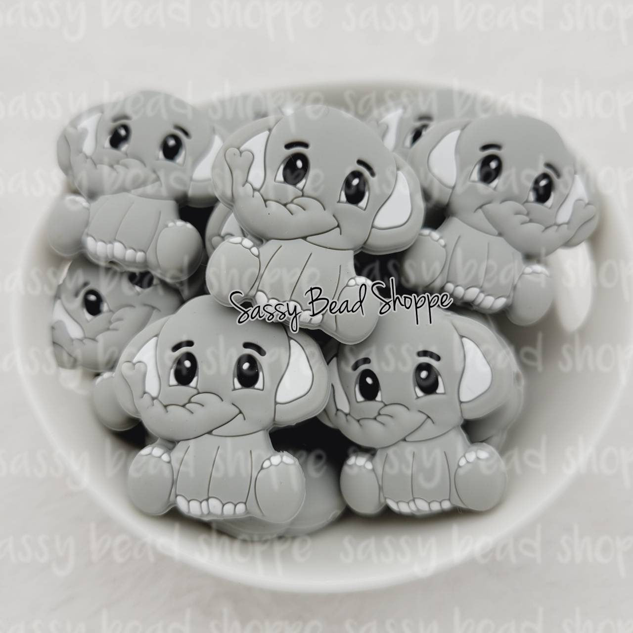 Gray Elephant Focal Bead - Sassy Bead Shoppe