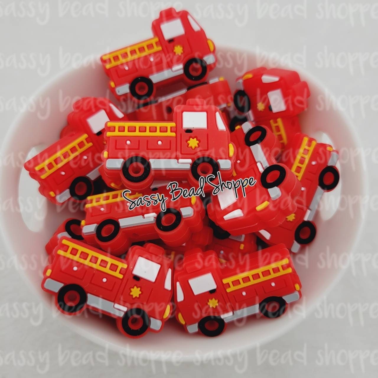 Fire Truck Focal Bead - Sassy Bead Shoppe