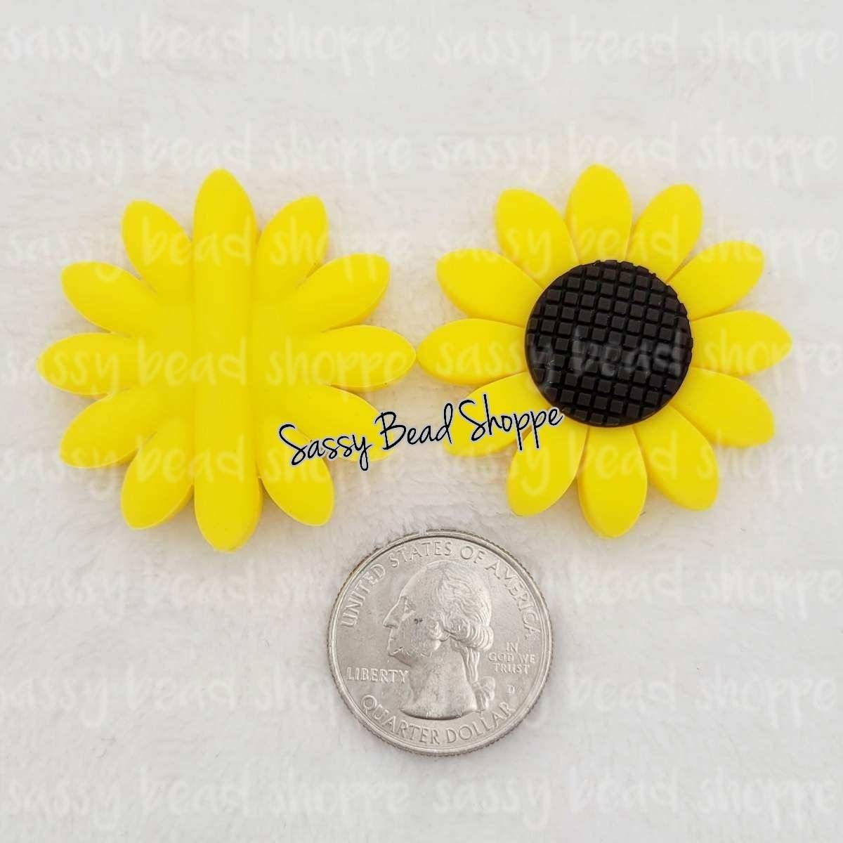 40mm Sunflower LARGE Beads - Sassy Bead Shoppe
