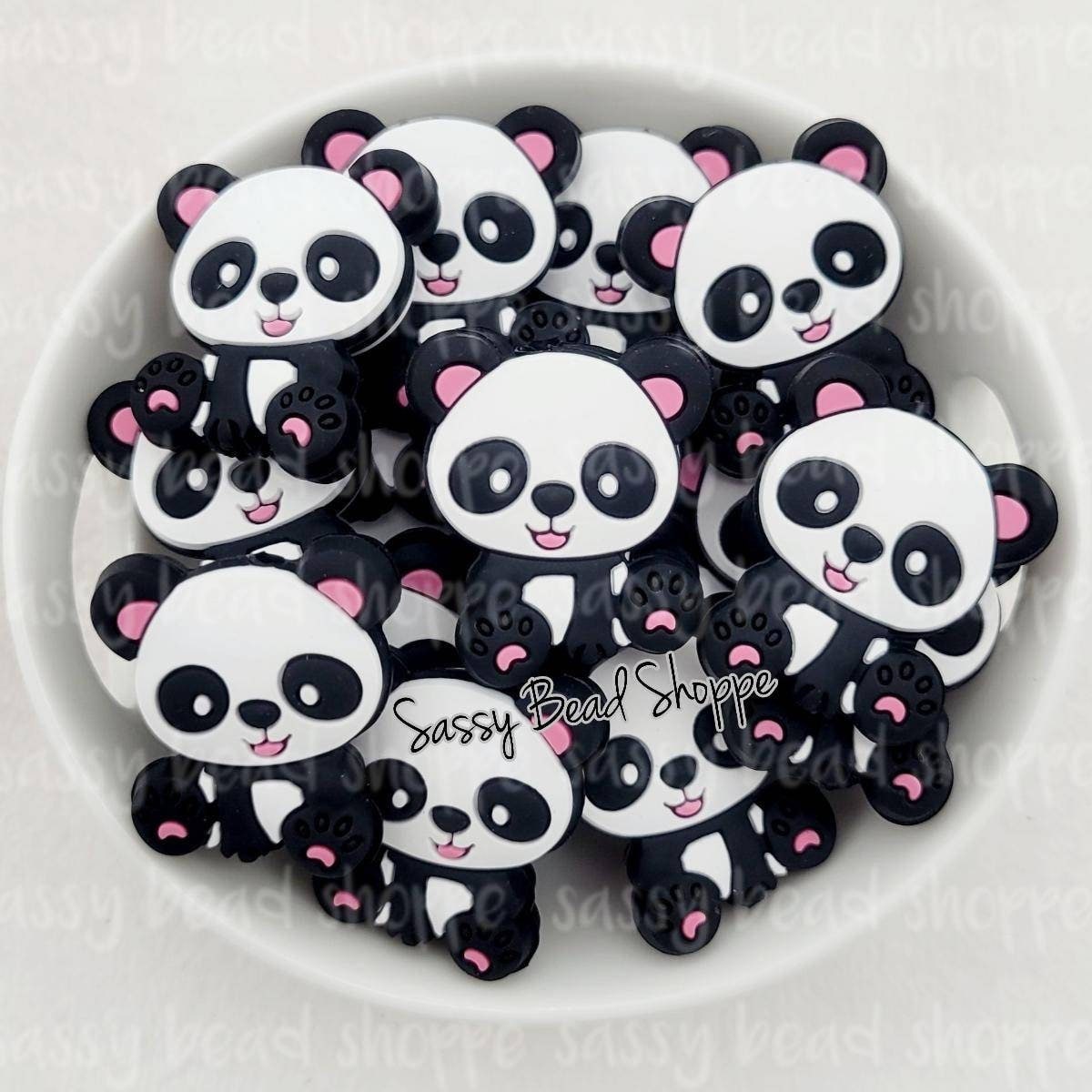 Pink Panda Bear Beads - Sassy Bead Shoppe