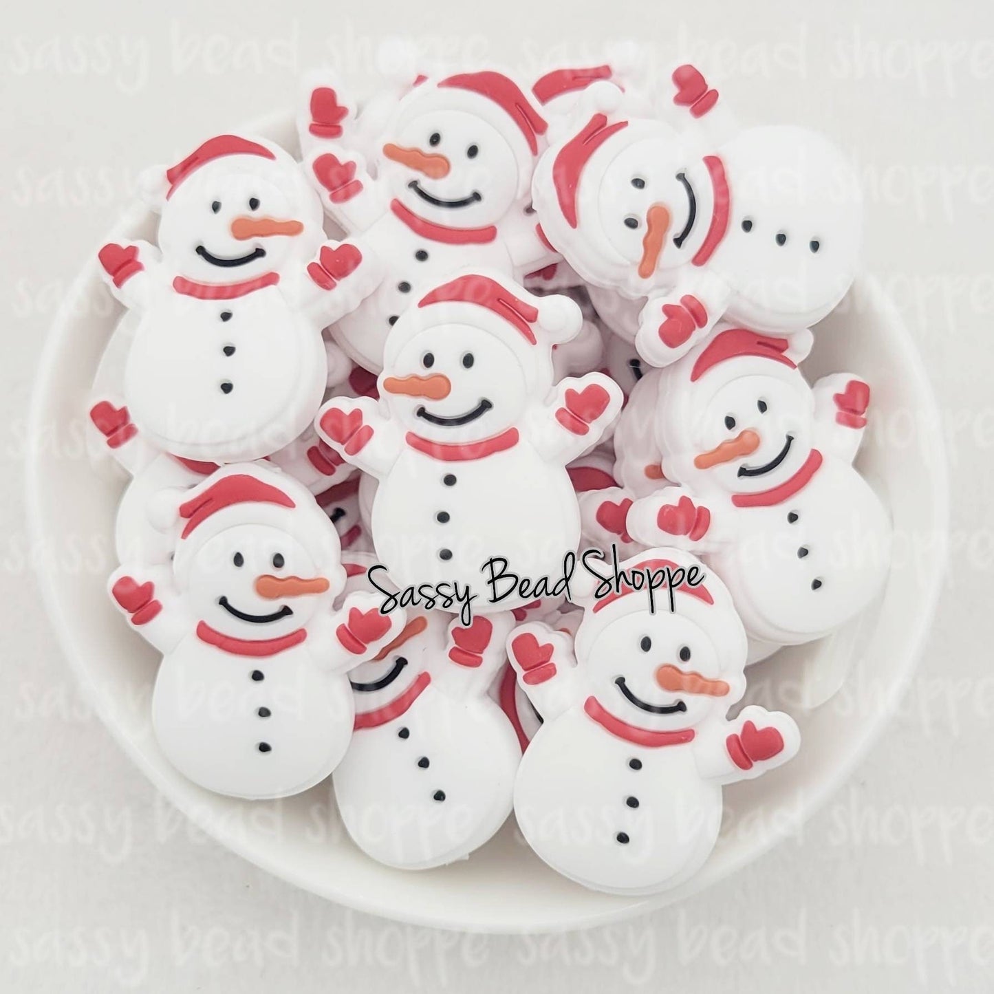 Red Snowman Beads - Sassy Bead Shoppe