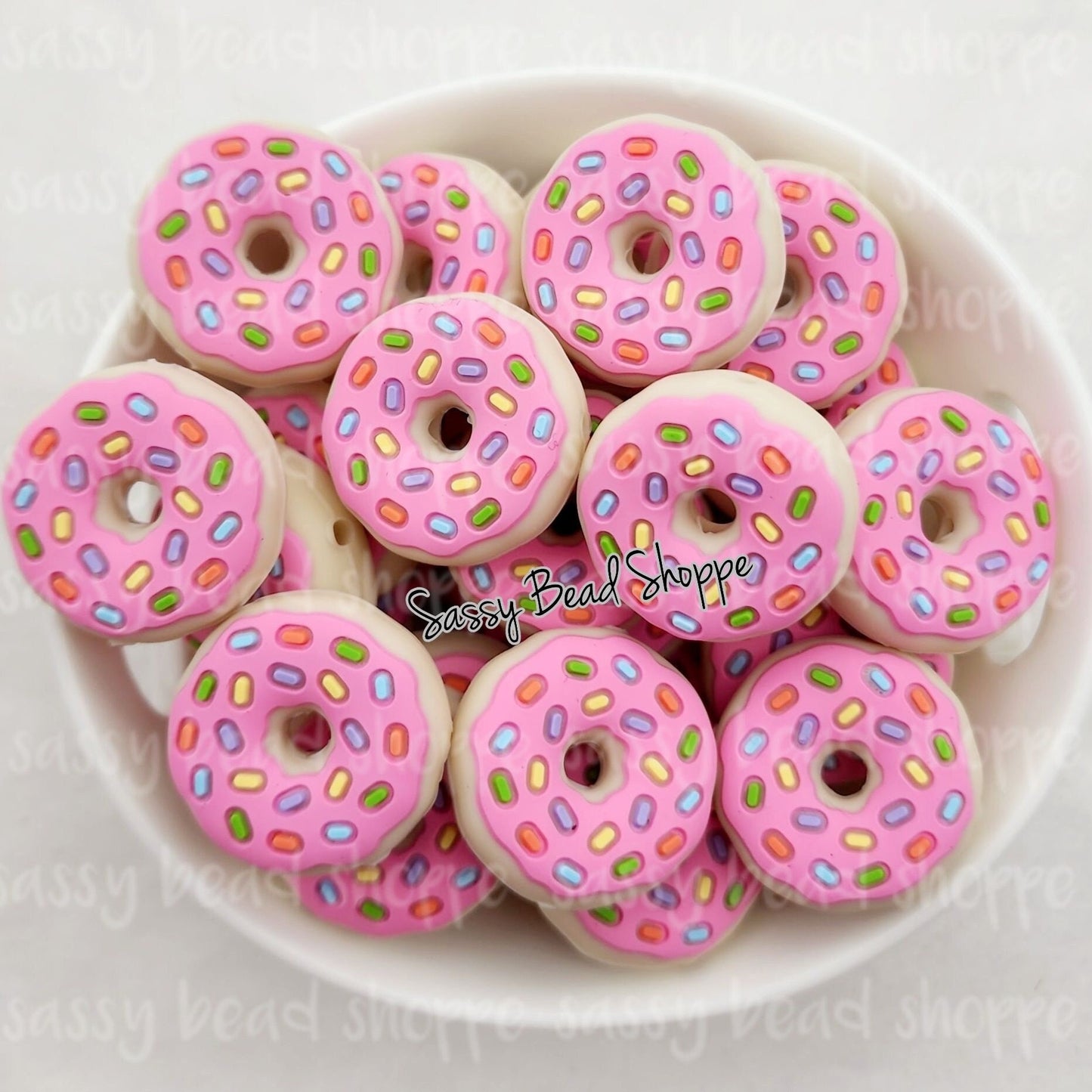 Pink Sprinkle Donut Focal Bead - Sassy Bead Shoppe
