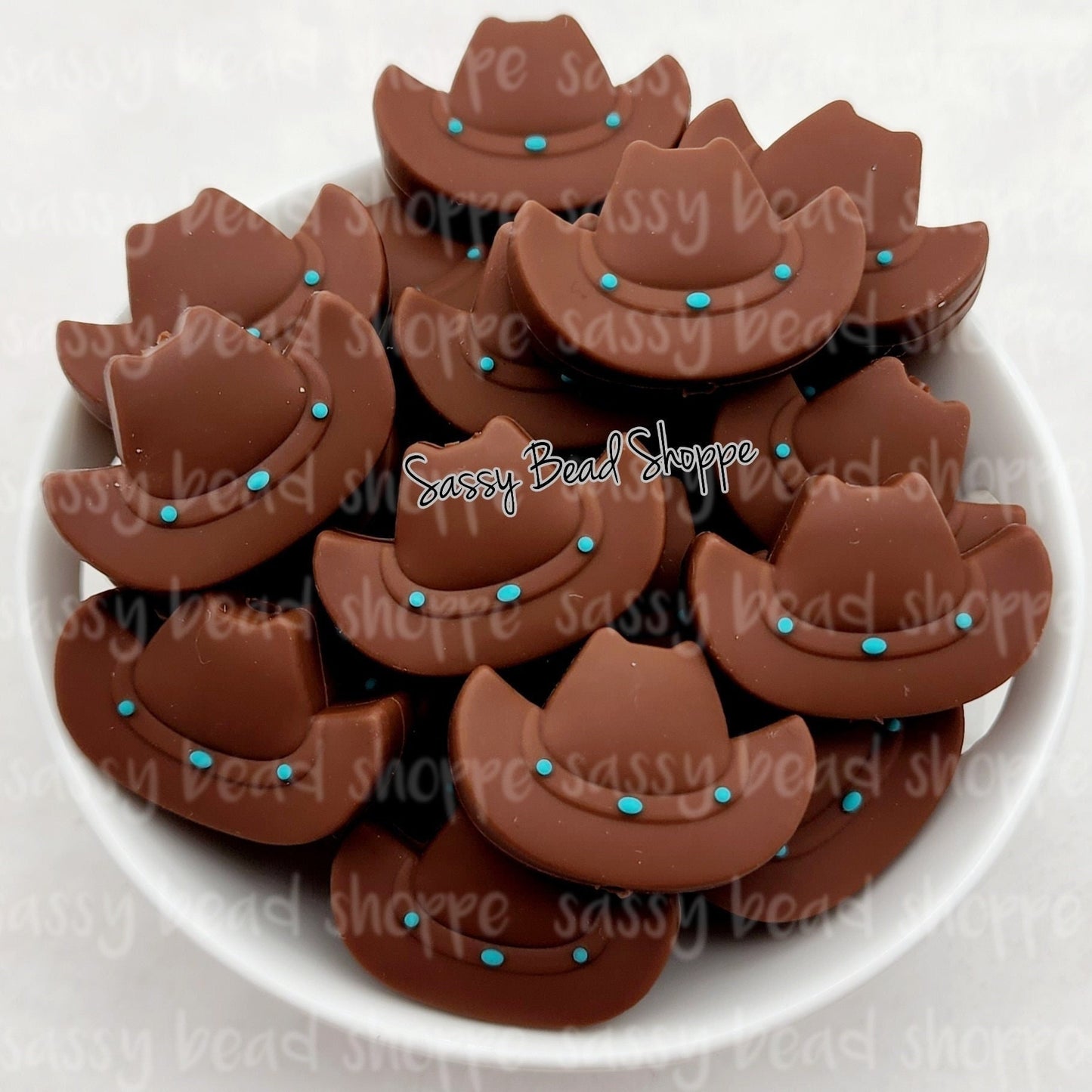 Brown Cowboy Hat Focal Bead - Sassy Bead Shoppe