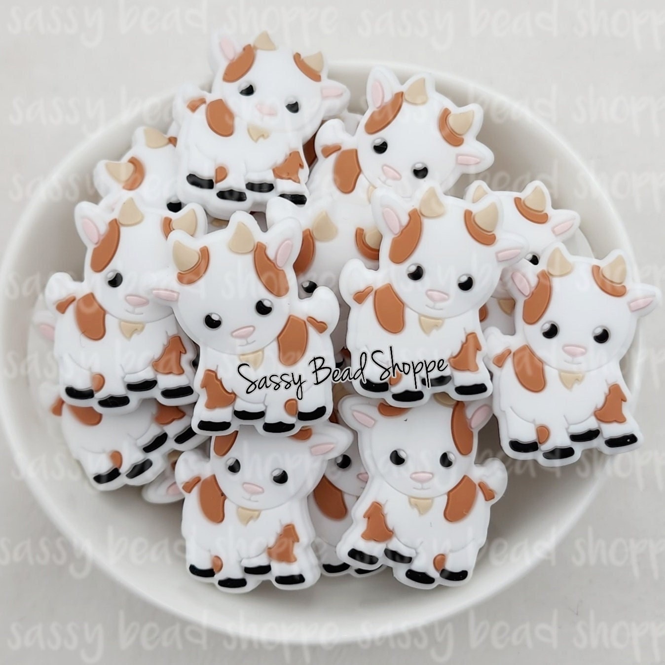 White Goat Focal Bead - Sassy Bead Shoppe