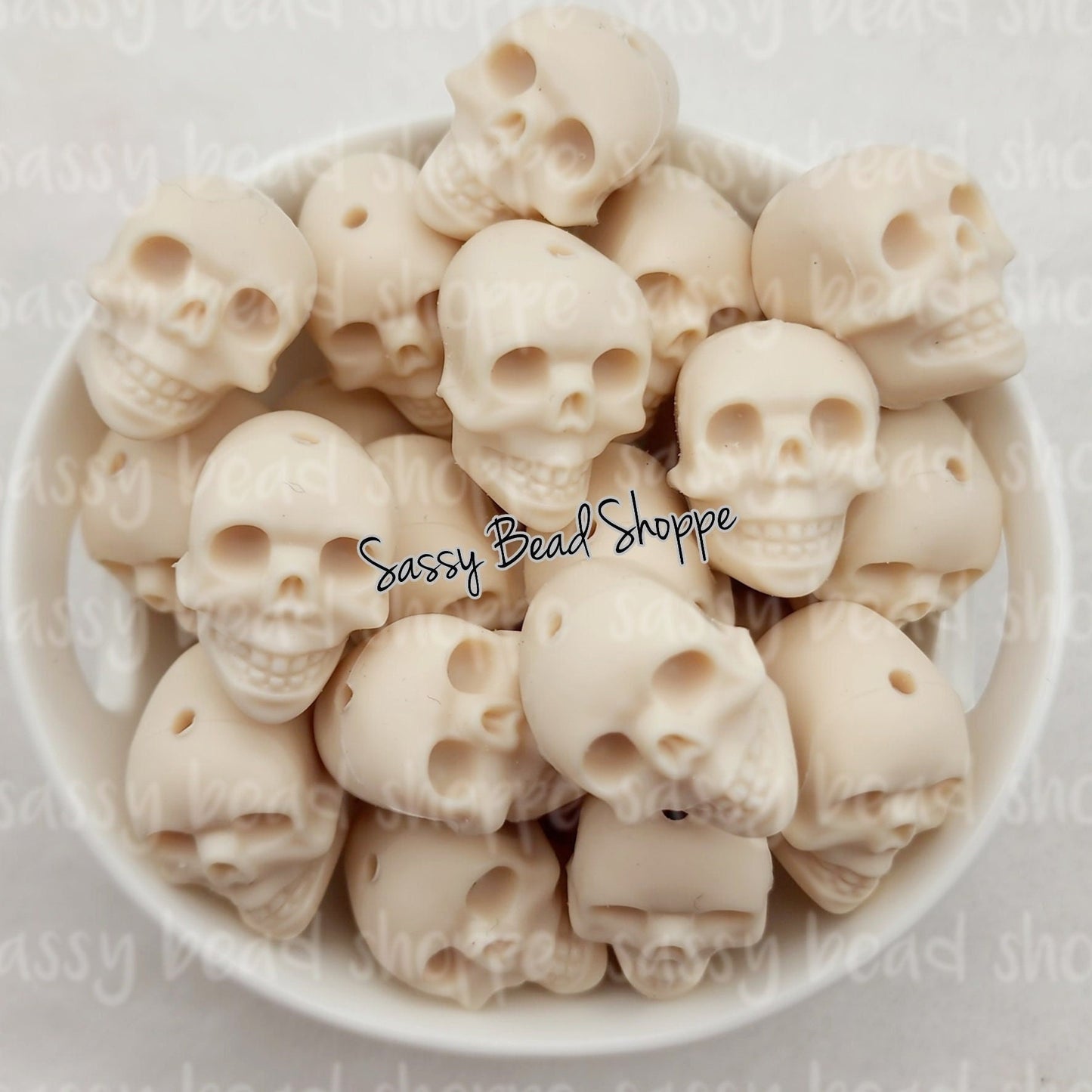 Beige Skull Focal Bead - Sassy Bead Shoppe