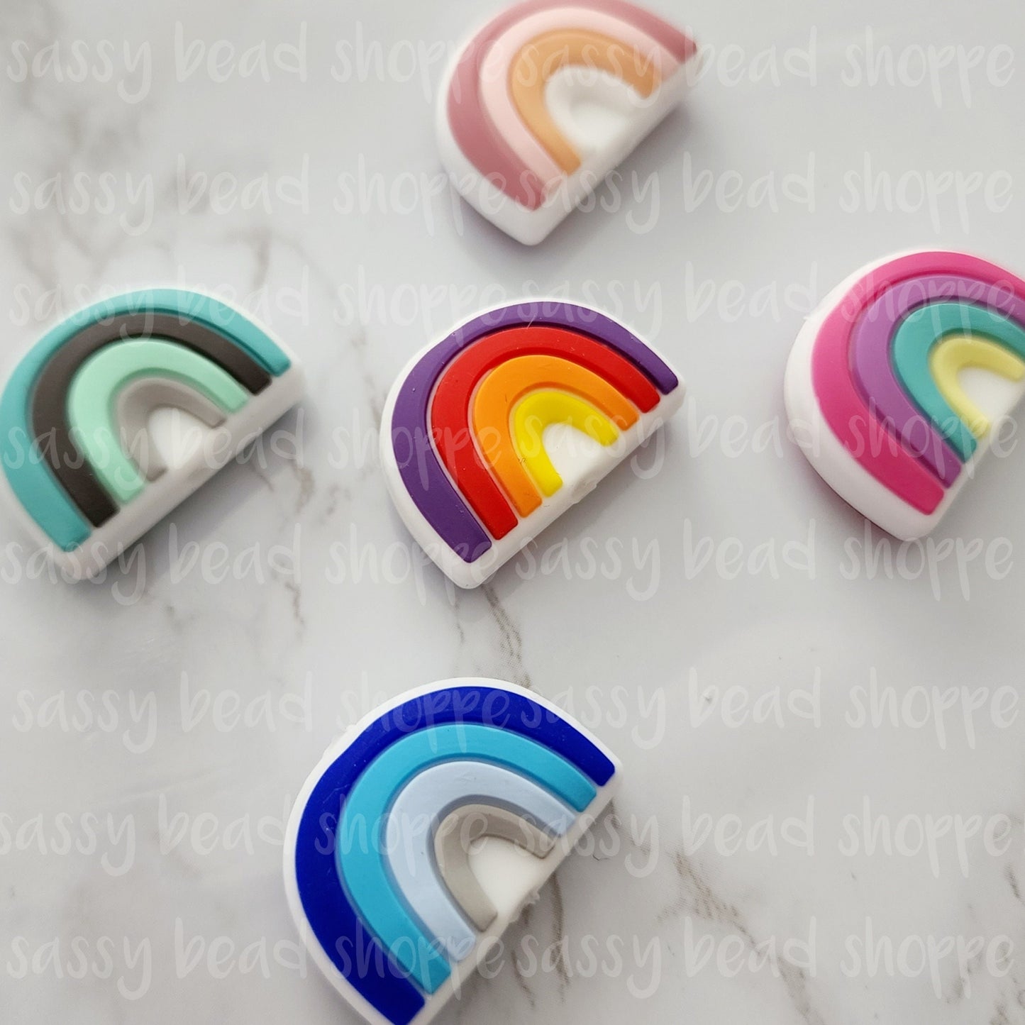 Rainbow Beads, Purple Red Orange Yellow - Sassy Bead Shoppe