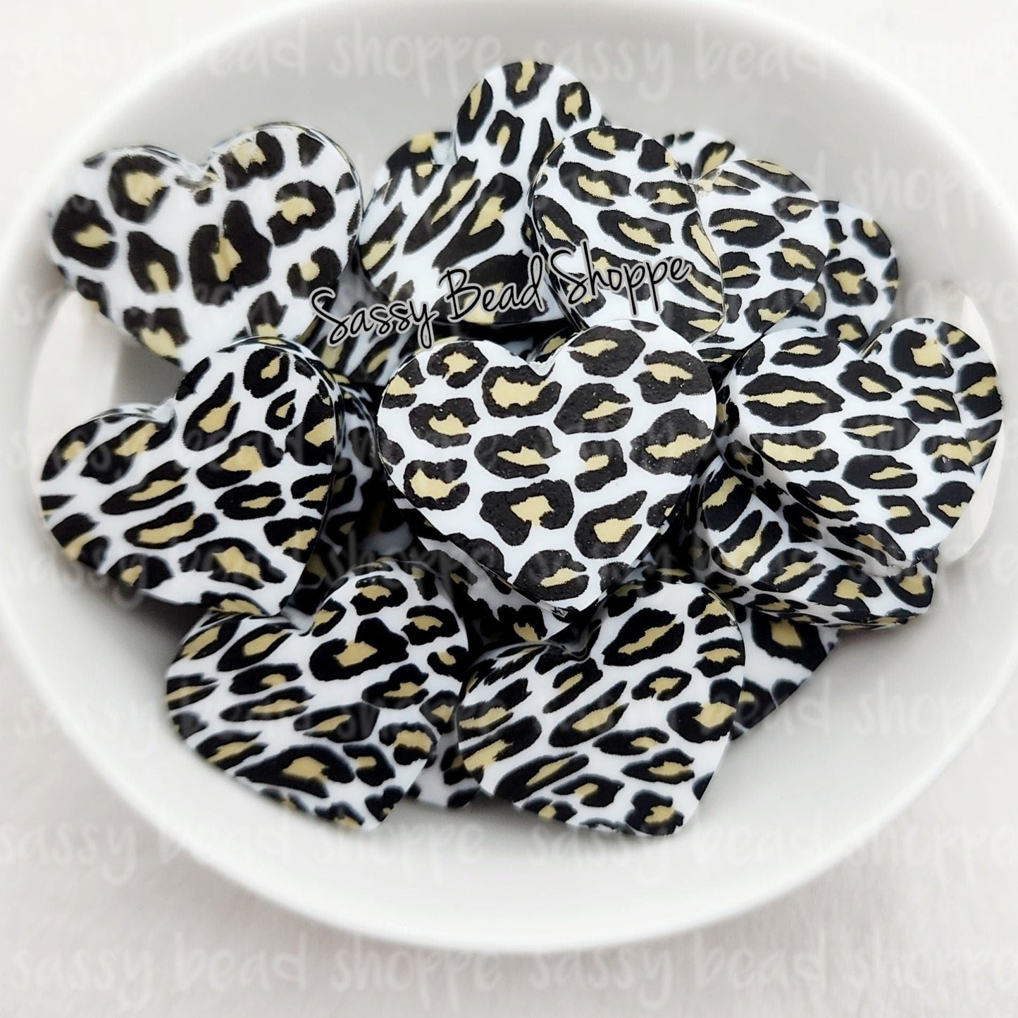 20mm Leopard Heart Focal Bead - Sassy Bead Shoppe
