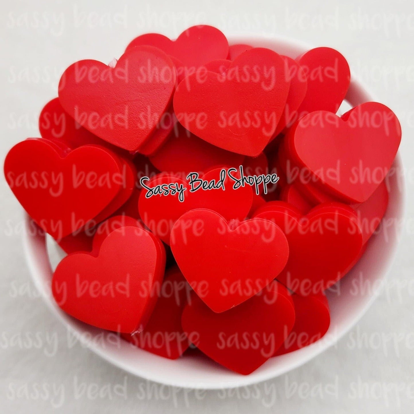 20mm Red Heart Focal Bead - Sassy Bead Shoppe