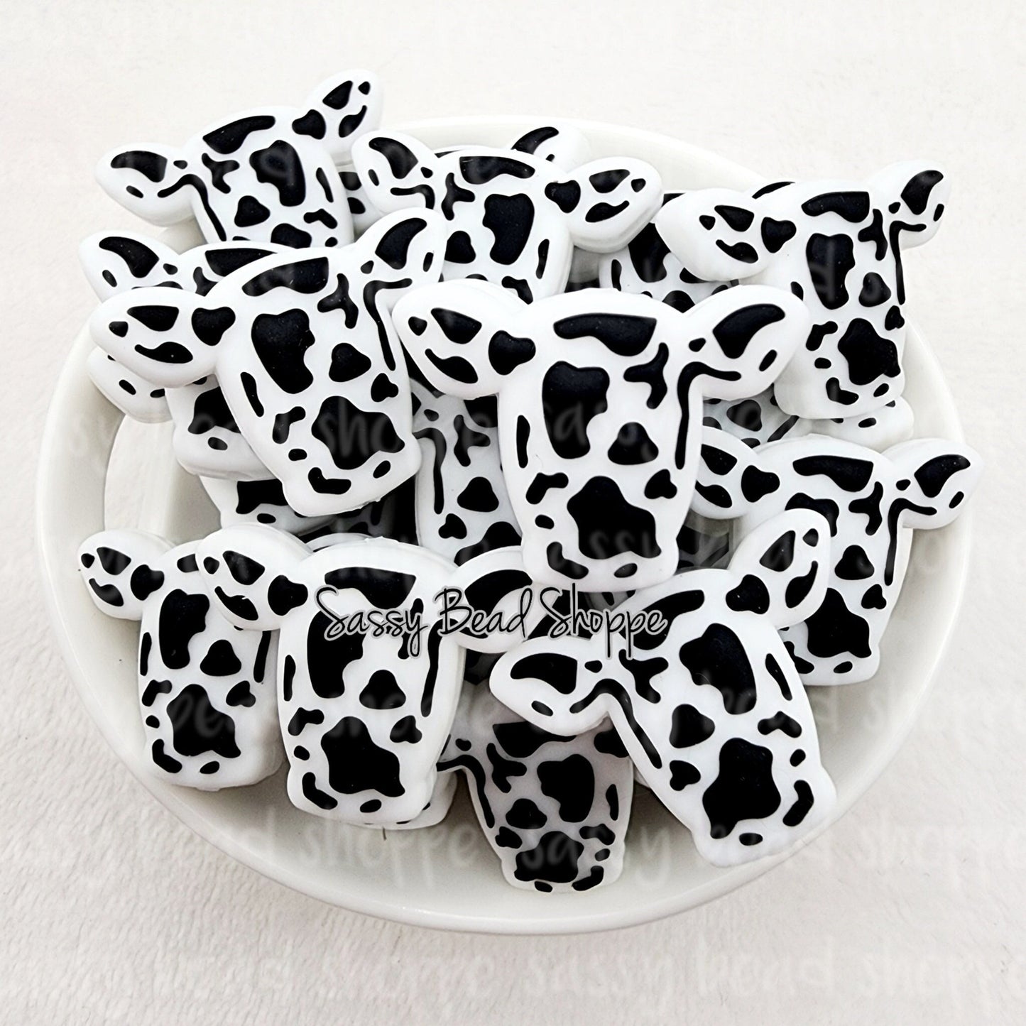 Black Cow Head Focal Bead - Sassy Bead Shoppe