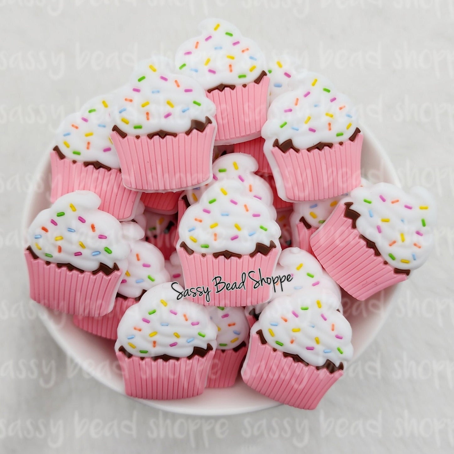Pink Cupcake Beads - Sassy Bead Shoppe