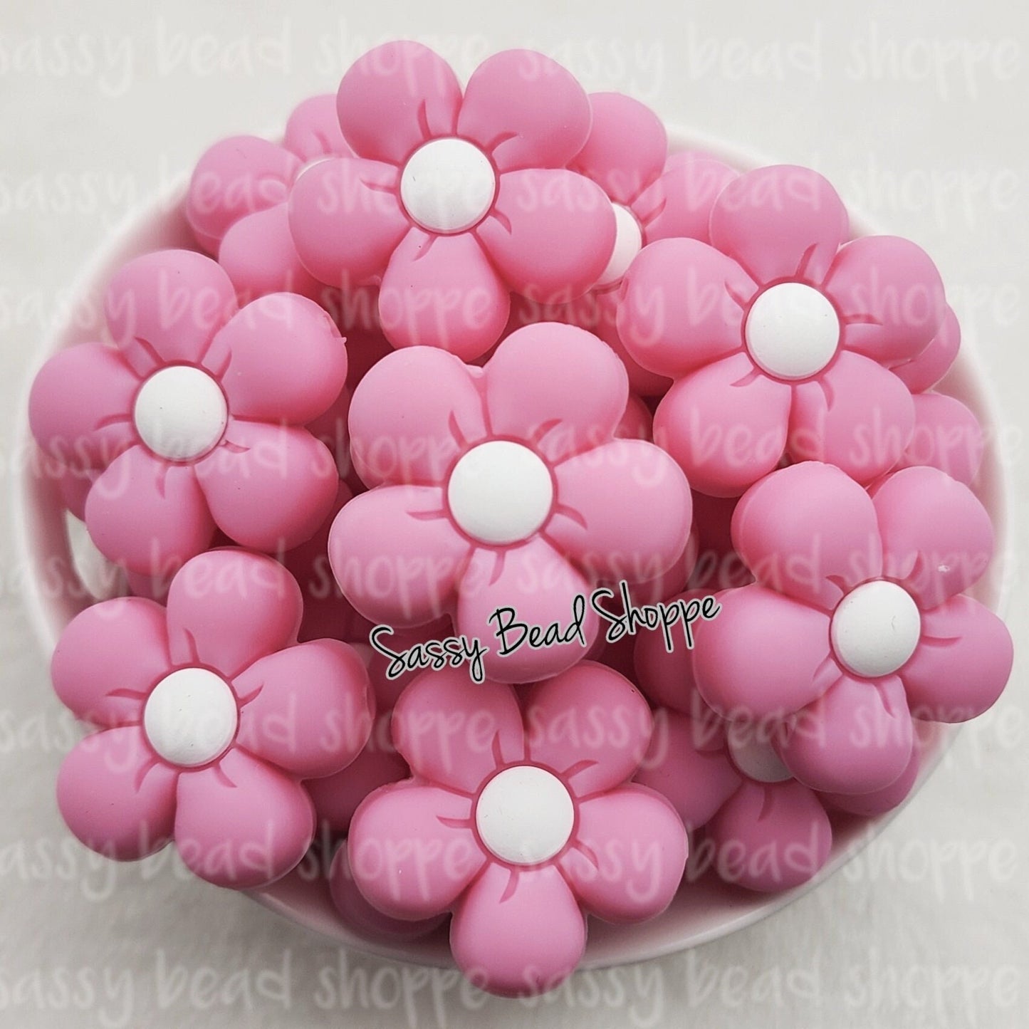 Pink Flower Beads - Sassy Bead Shoppe
