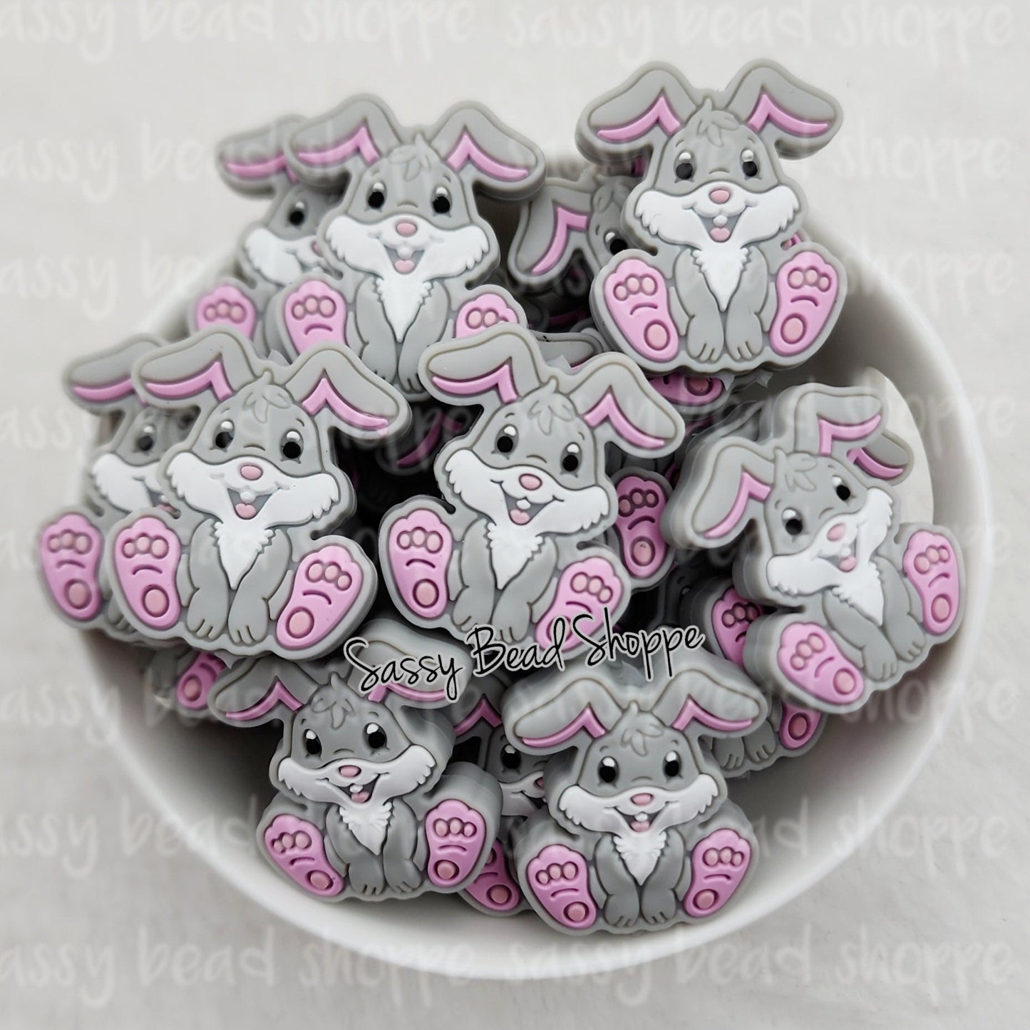 Gray Bunny Beads - Sassy Bead Shoppe
