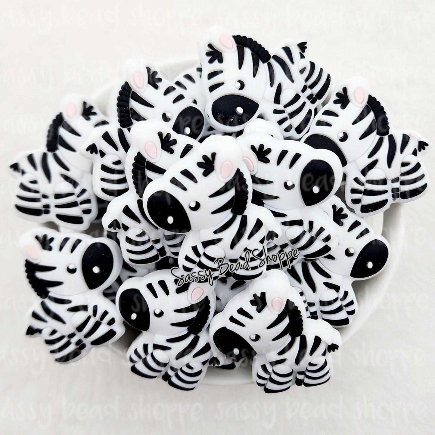 Zebra Silicone Beads - Sassy Bead Shoppe