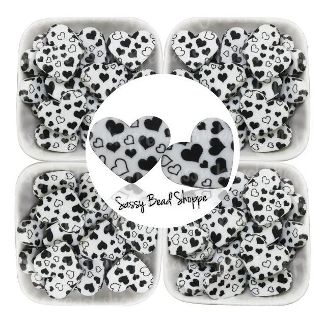 Sassy Bead Shoppe
White & Black Heart Focal Bead
