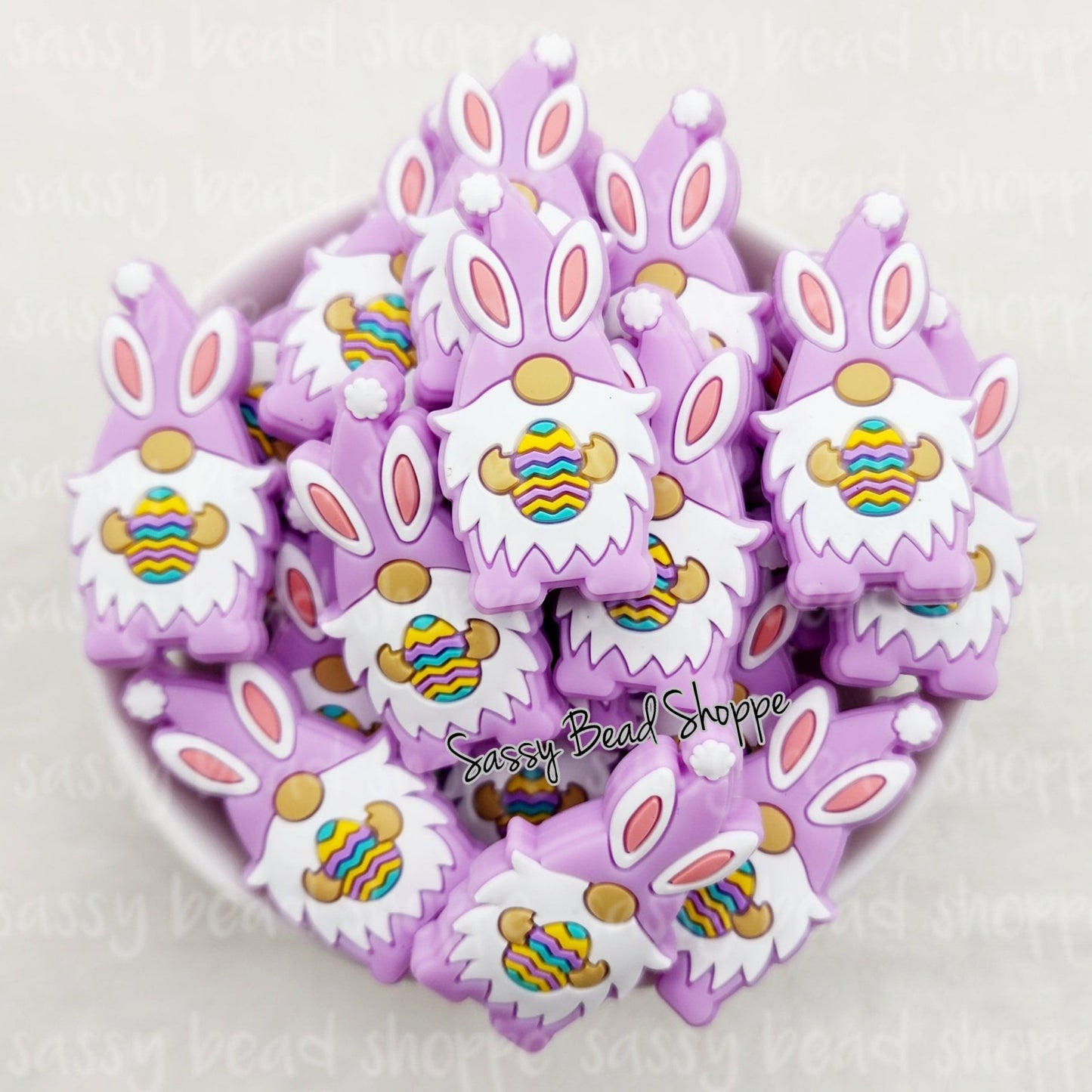 Lilac Easter Gnome Bead - Sassy Bead Shoppe