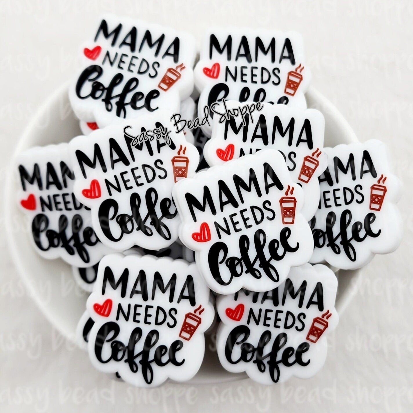 Moma Needs Coffee Focal Bead - Sassy Bead Shoppe