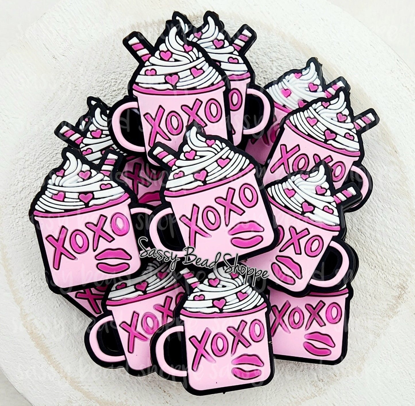 XOXO Mug Silicone Beads - Sassy Bead Shoppe