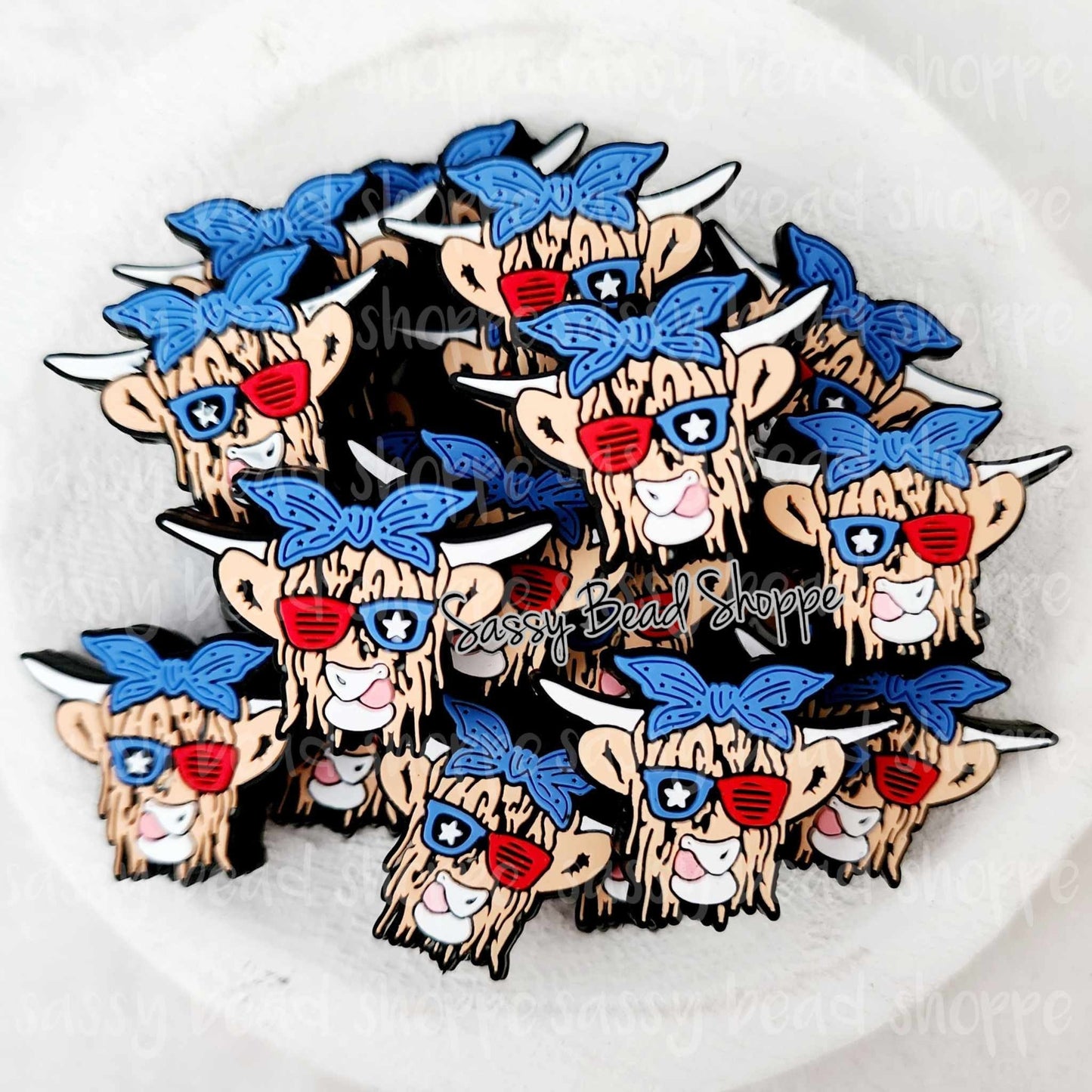 USA Highland Cow Focal Beads - Sassy Bead Shoppe