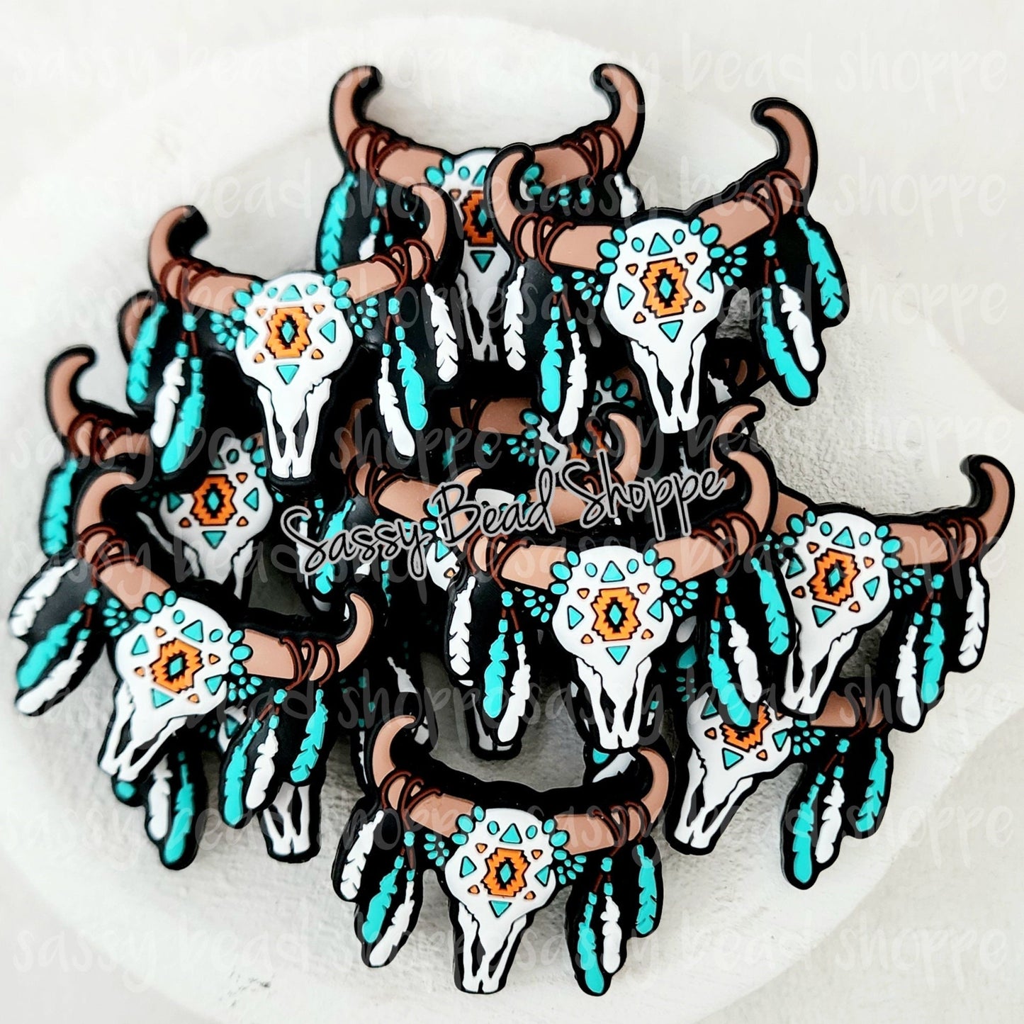 Aztec Skull Head Focal Beads - Sassy Bead Shoppe