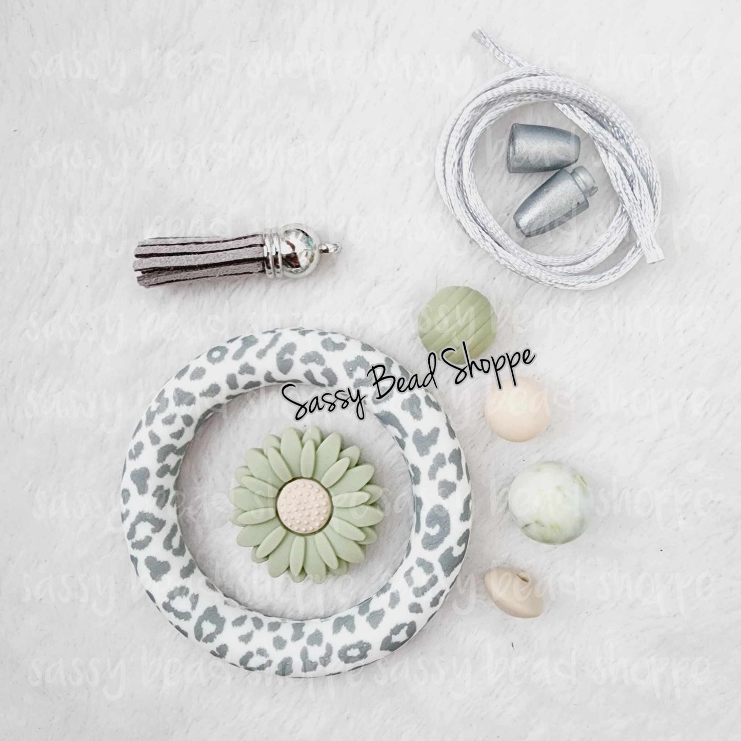 Dusty Sage Car Charm Kit - Sassy Bead Shoppe