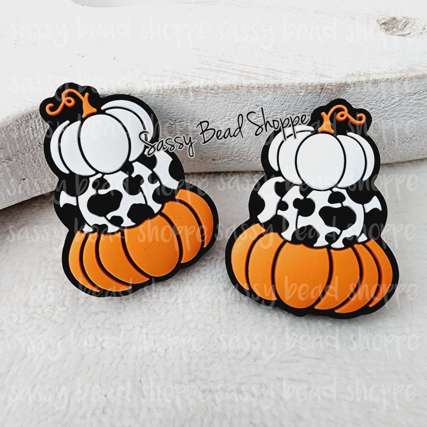 Triple Pumpkin Focal Bead - Sassy Bead Shoppe