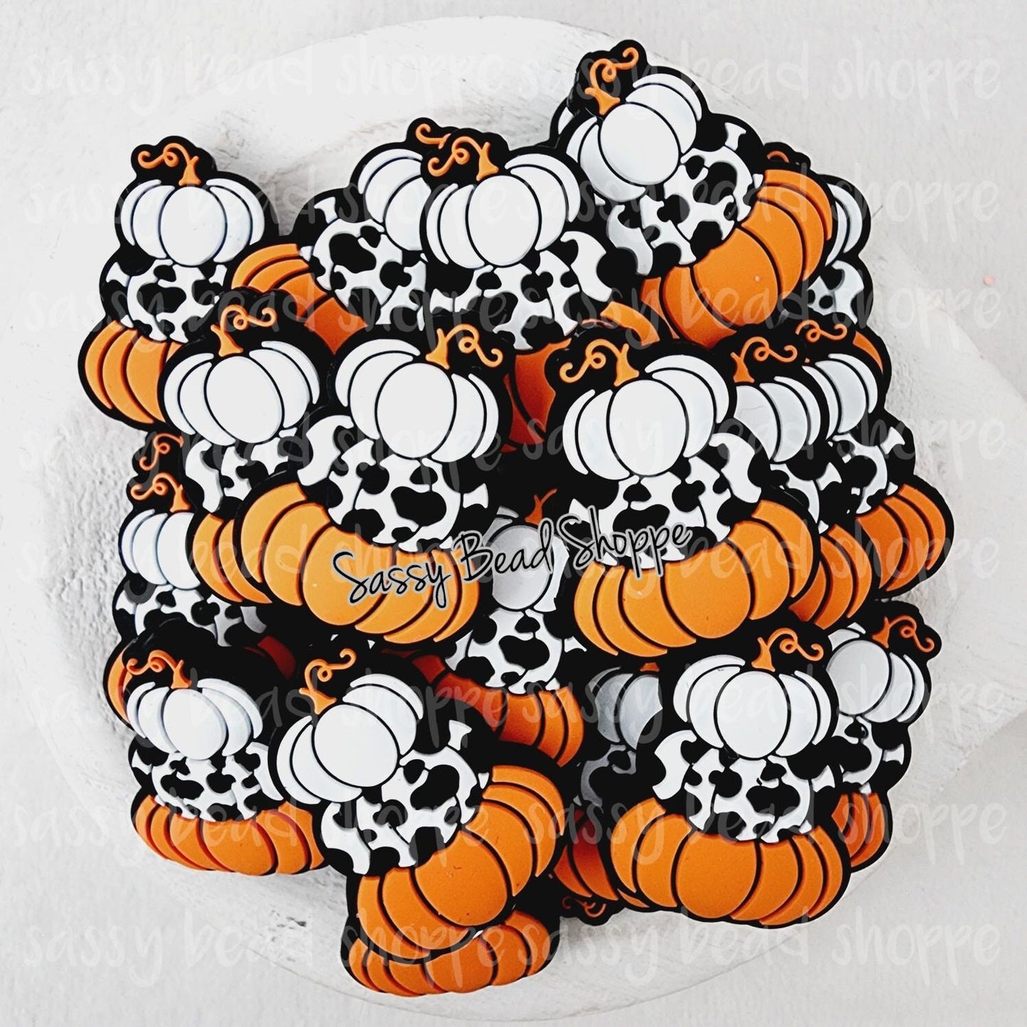 Triple Pumpkin Focal Bead - Sassy Bead Shoppe