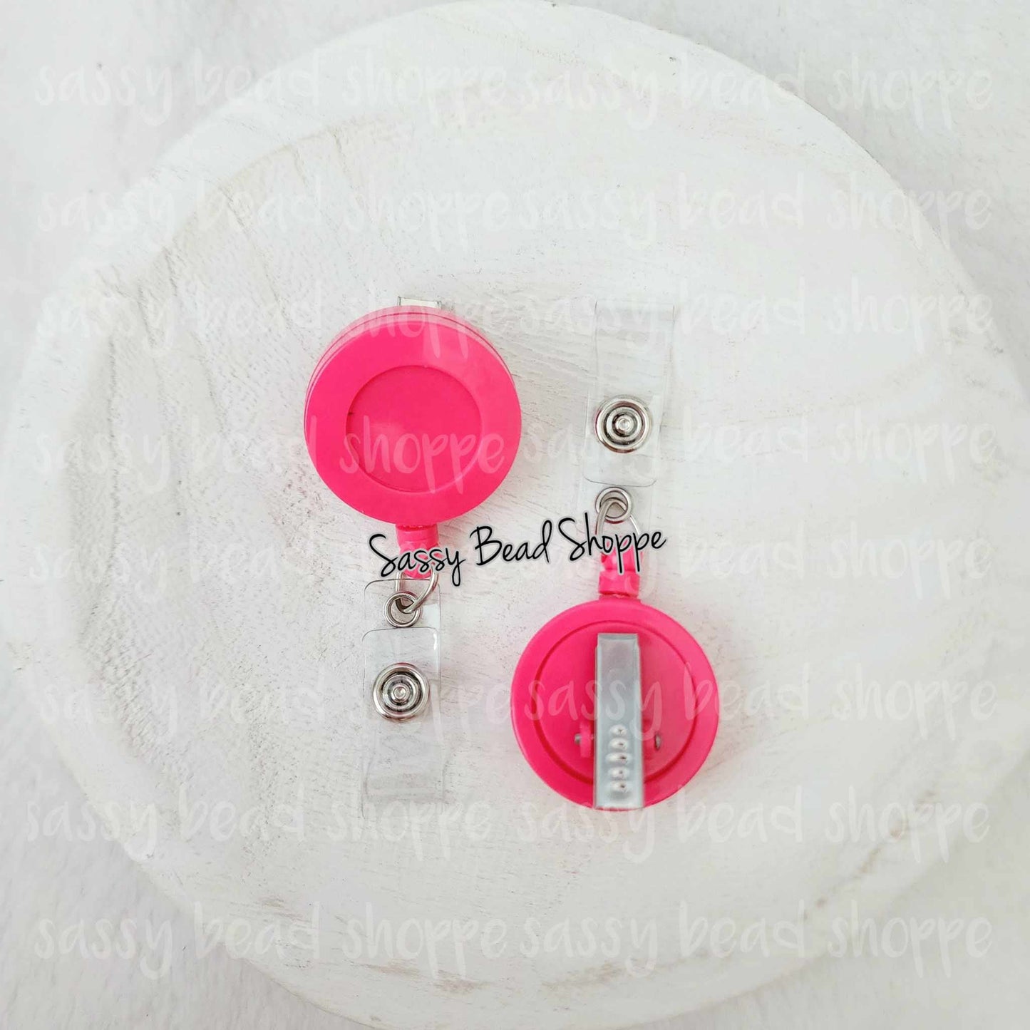 Sassy Bead Shoppe Hot Pink Badge Reel