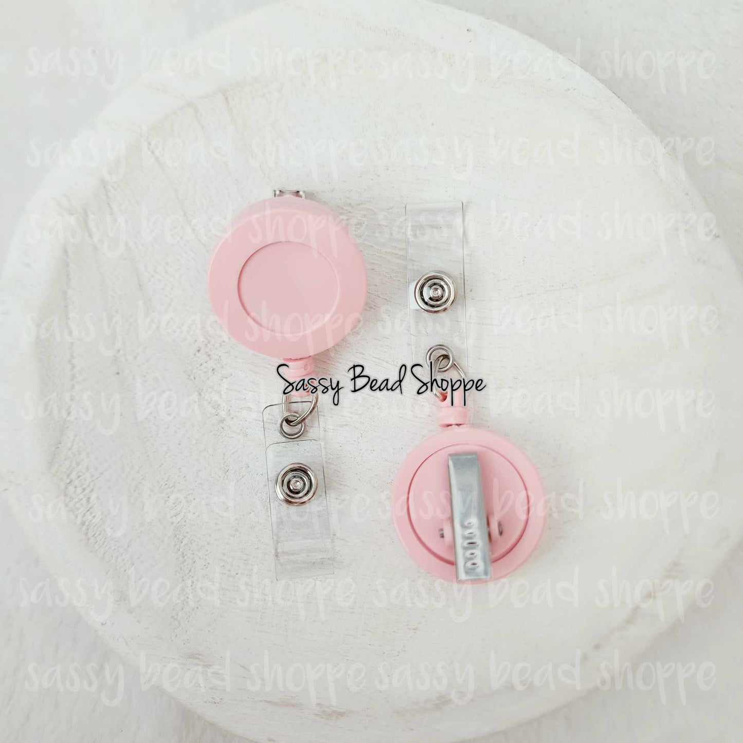 Light Pink Badge Reel - Sassy Bead Shoppe