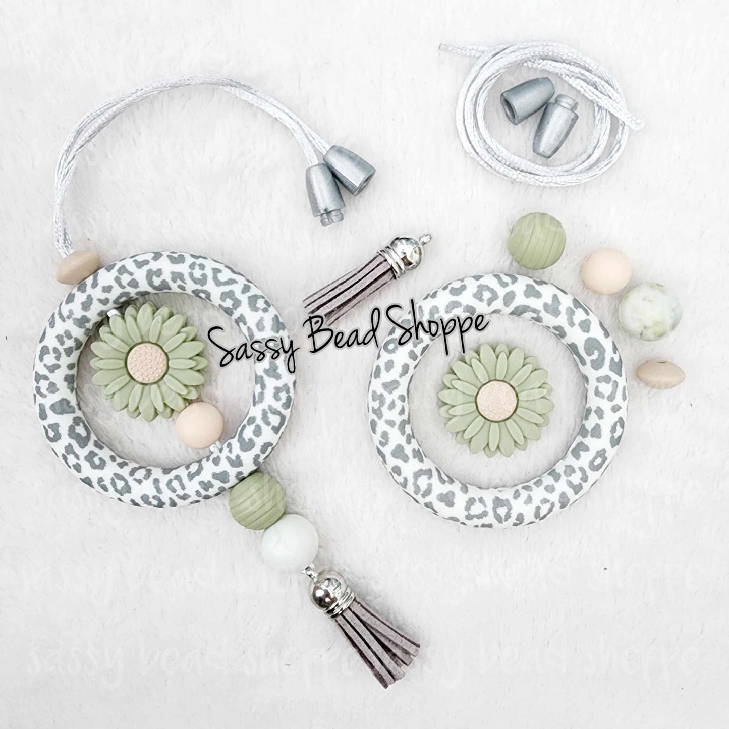 Dusty Sage Car Charm Kit - Sassy Bead Shoppe