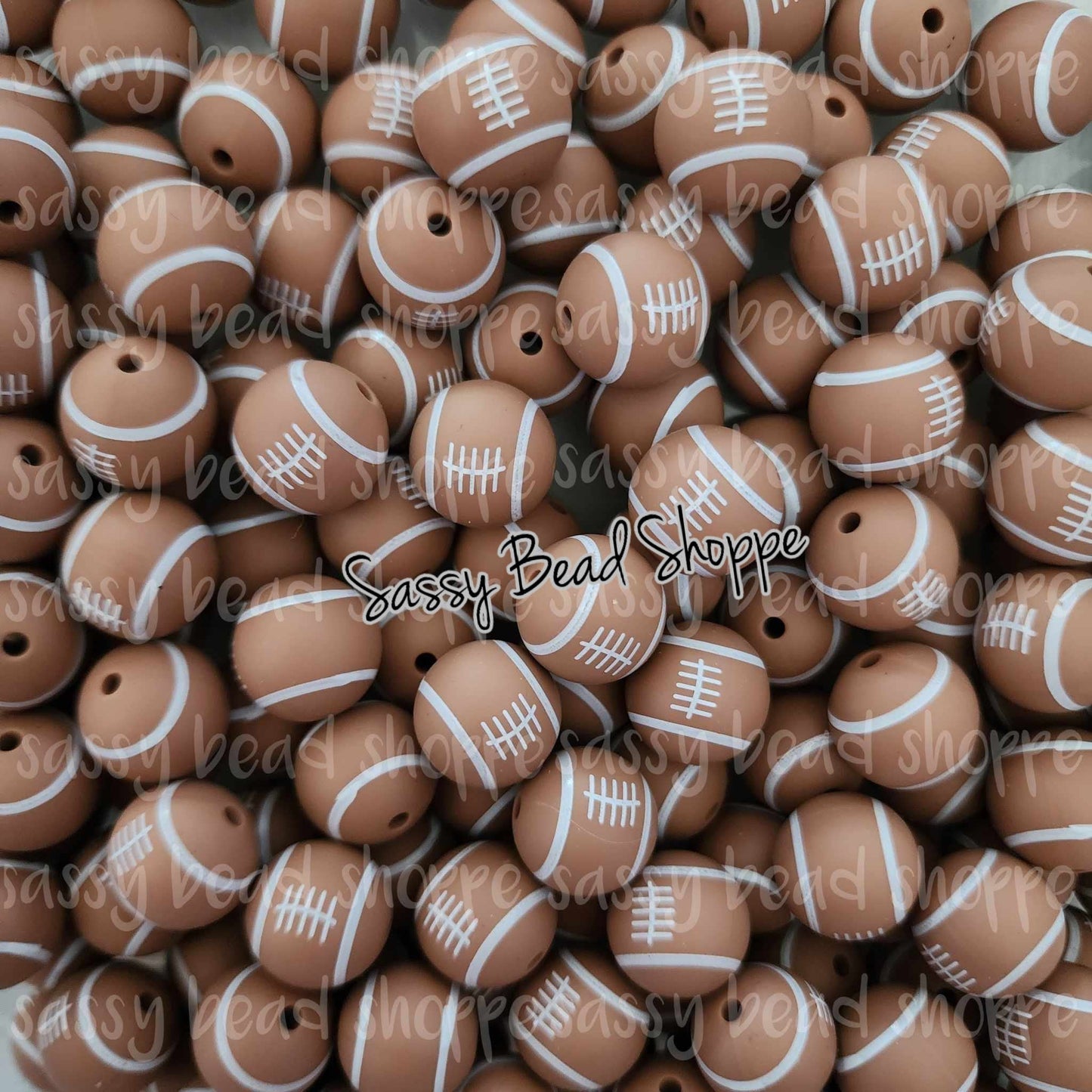 15mm Football Silicone Beads - Sassy Bead Shoppe