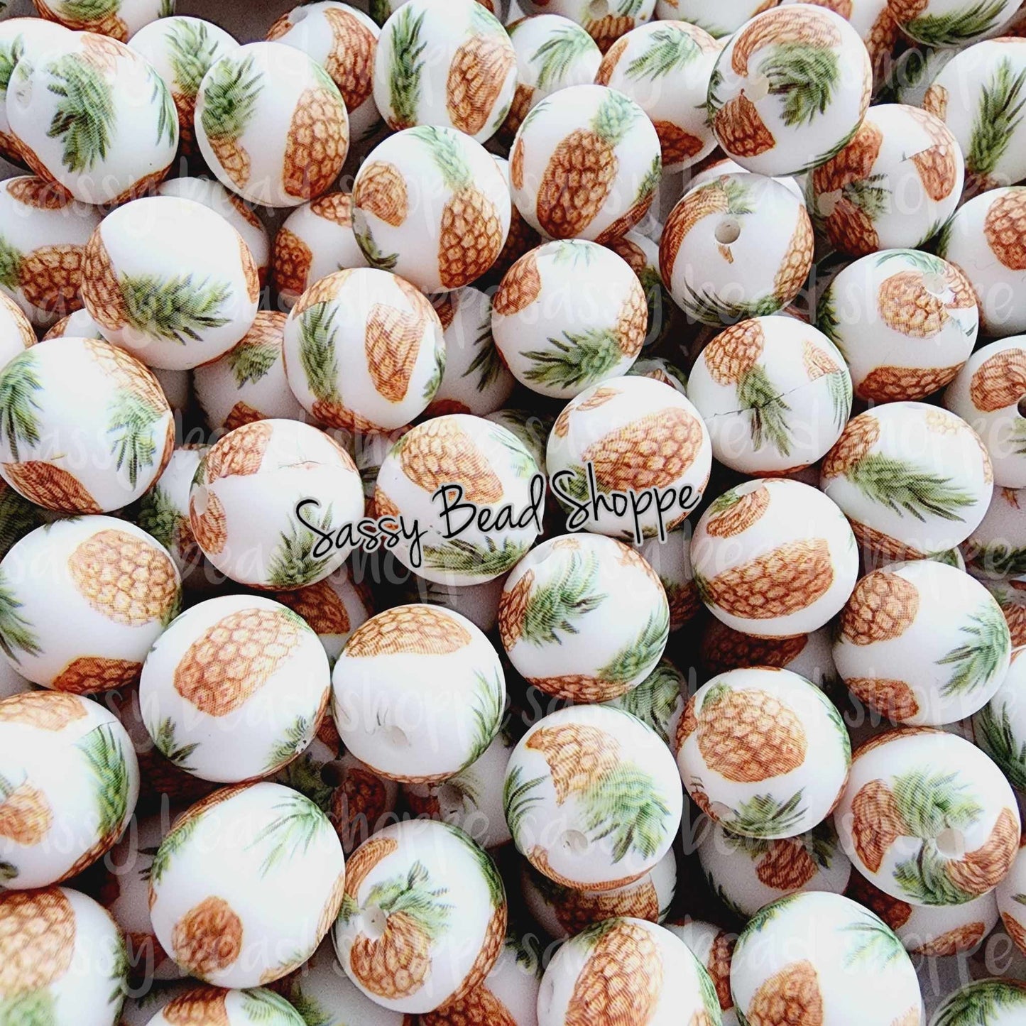 15mm Pineapple Silicone Beads - Sassy Bead Shoppe