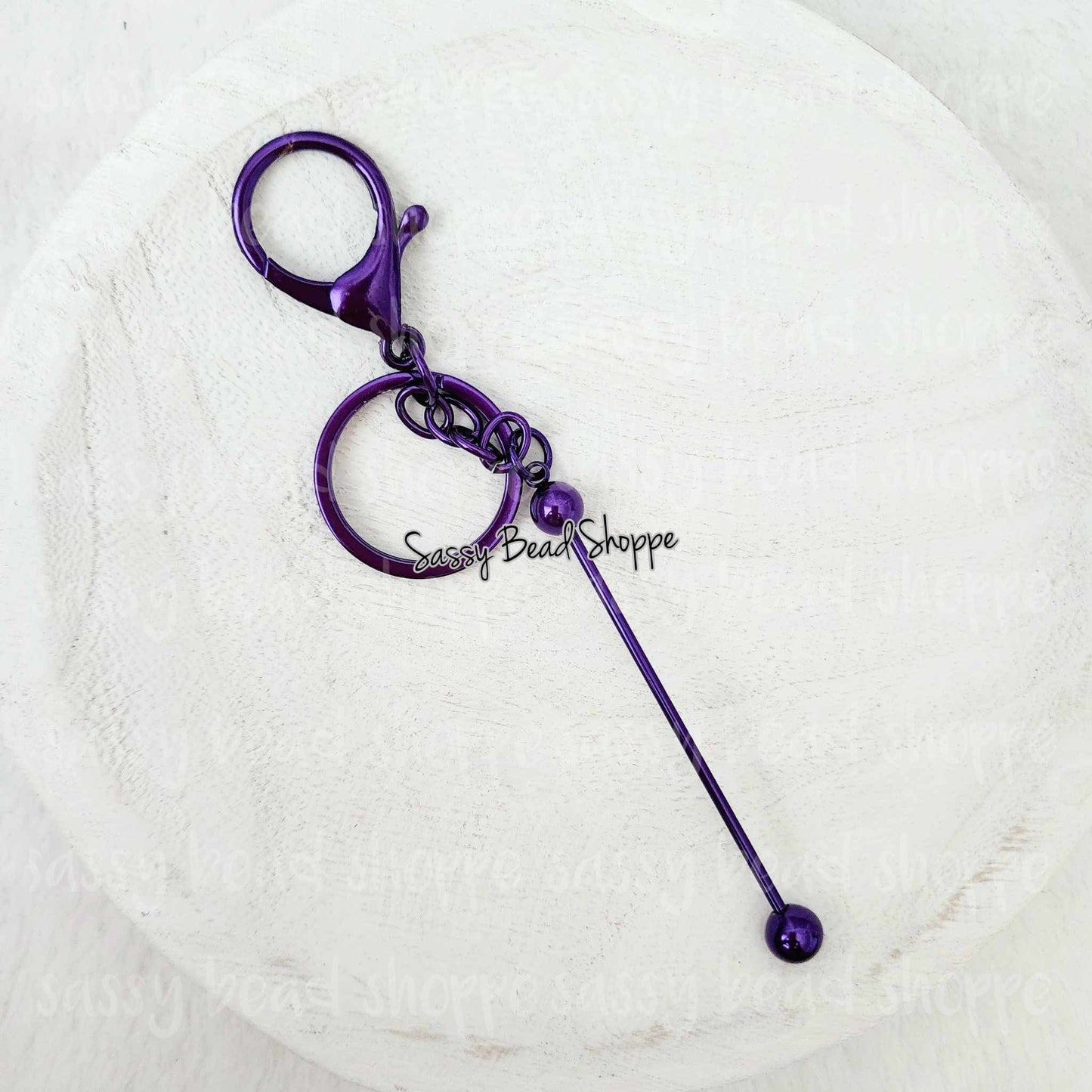 Sassy Bead Shoppe Purple Plated Beadable Keychain
