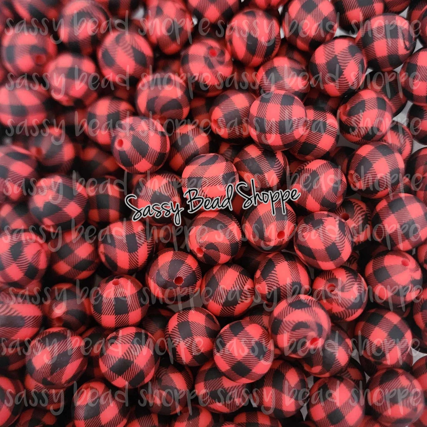 Sassy Bead Shoppe
Red & Black Plaid Silicone Beads