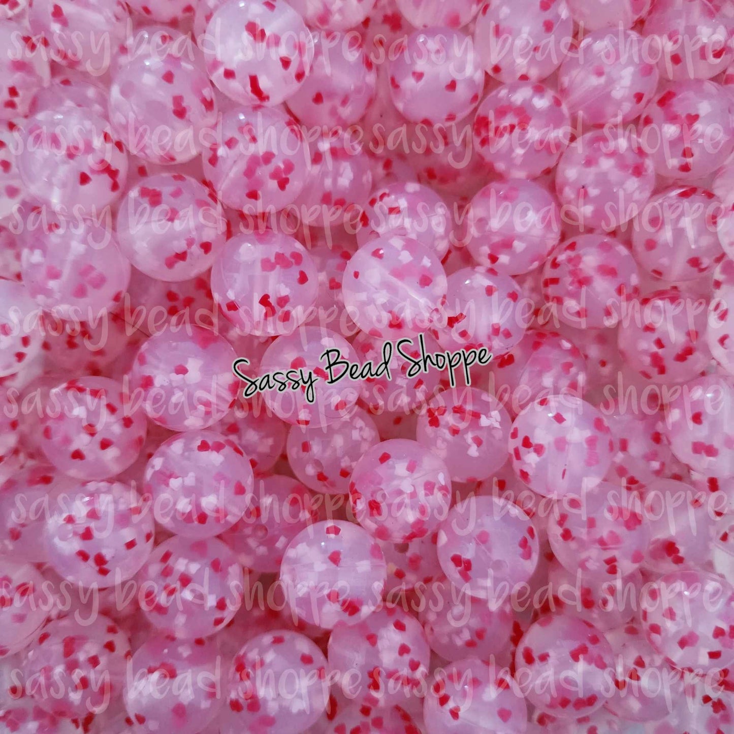 15mm Heart Confetti Silicone Beads - Sassy Bead Shoppe