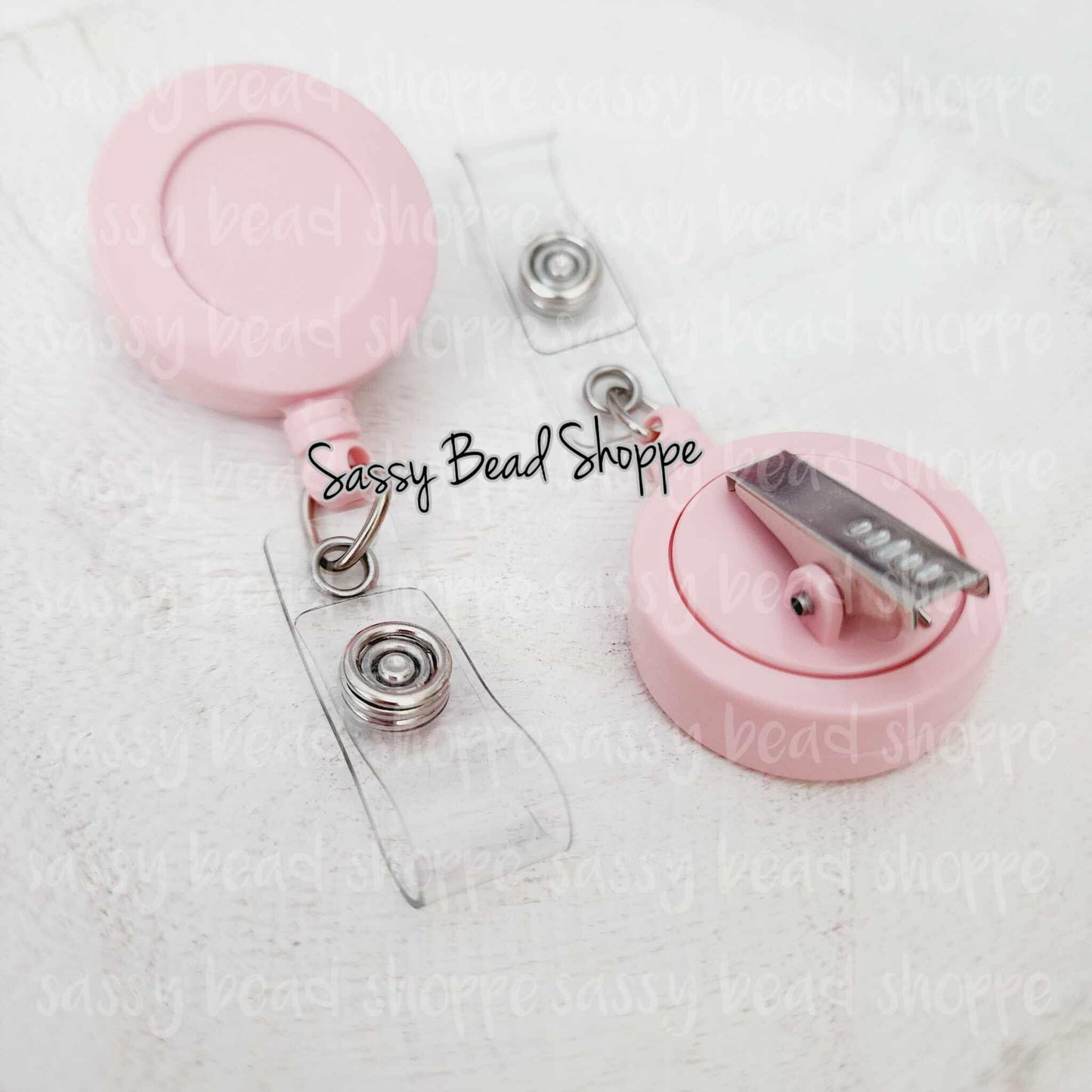 Light Pink Badge Reel - Sassy Bead Shoppe