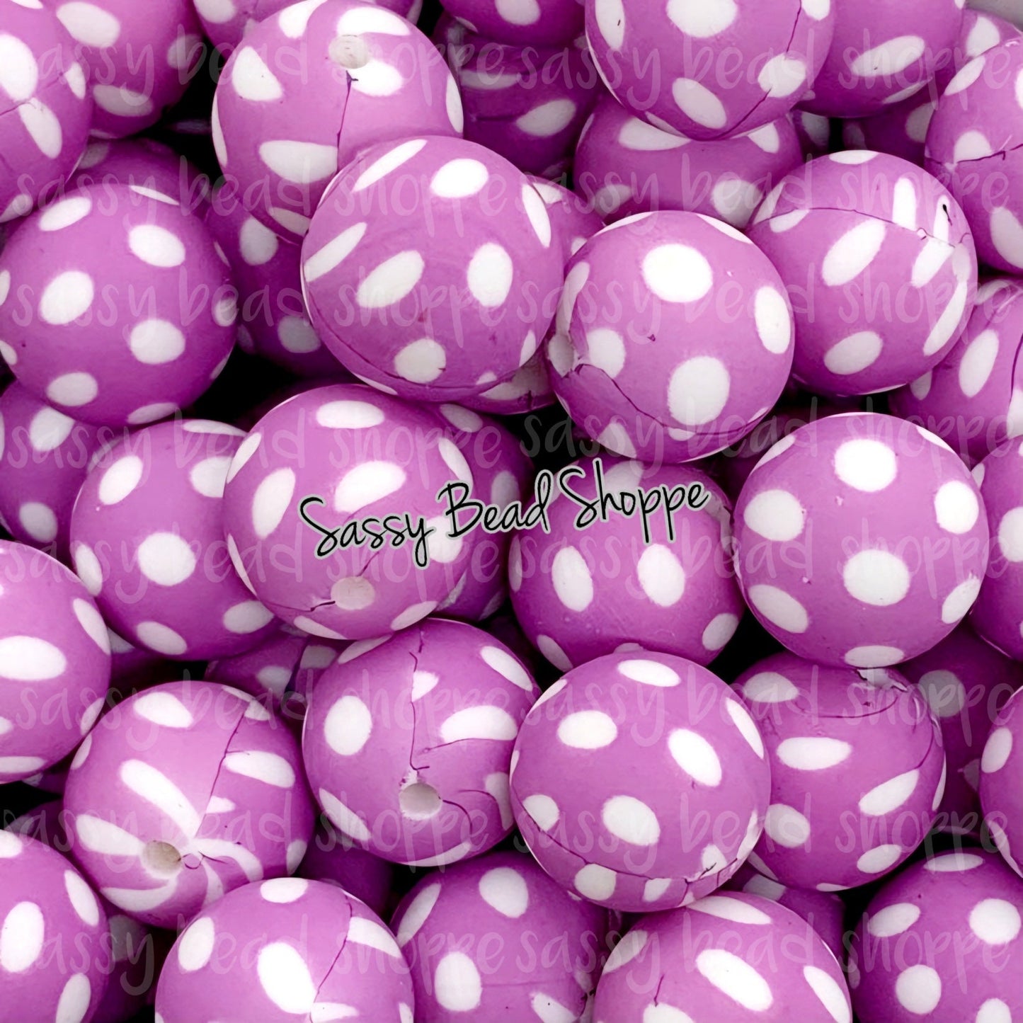 Sassy Bead Shoppe
Purple Polka Dot Silicone Beads