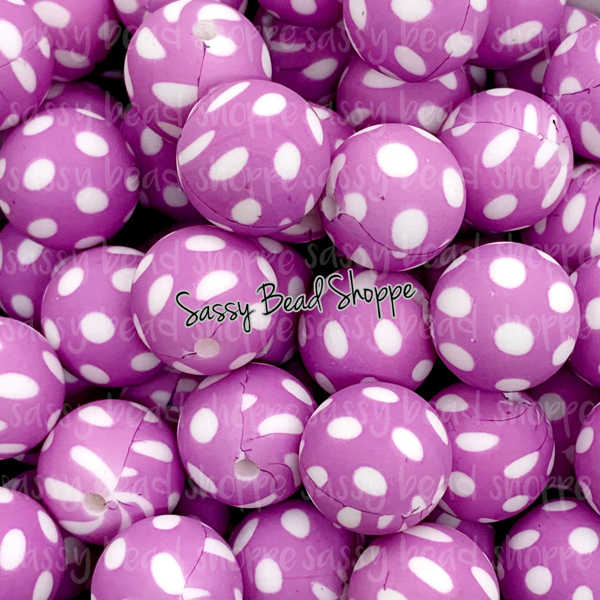 Sassy Bead Shoppe
Purple Polka Dot Silicone Beads