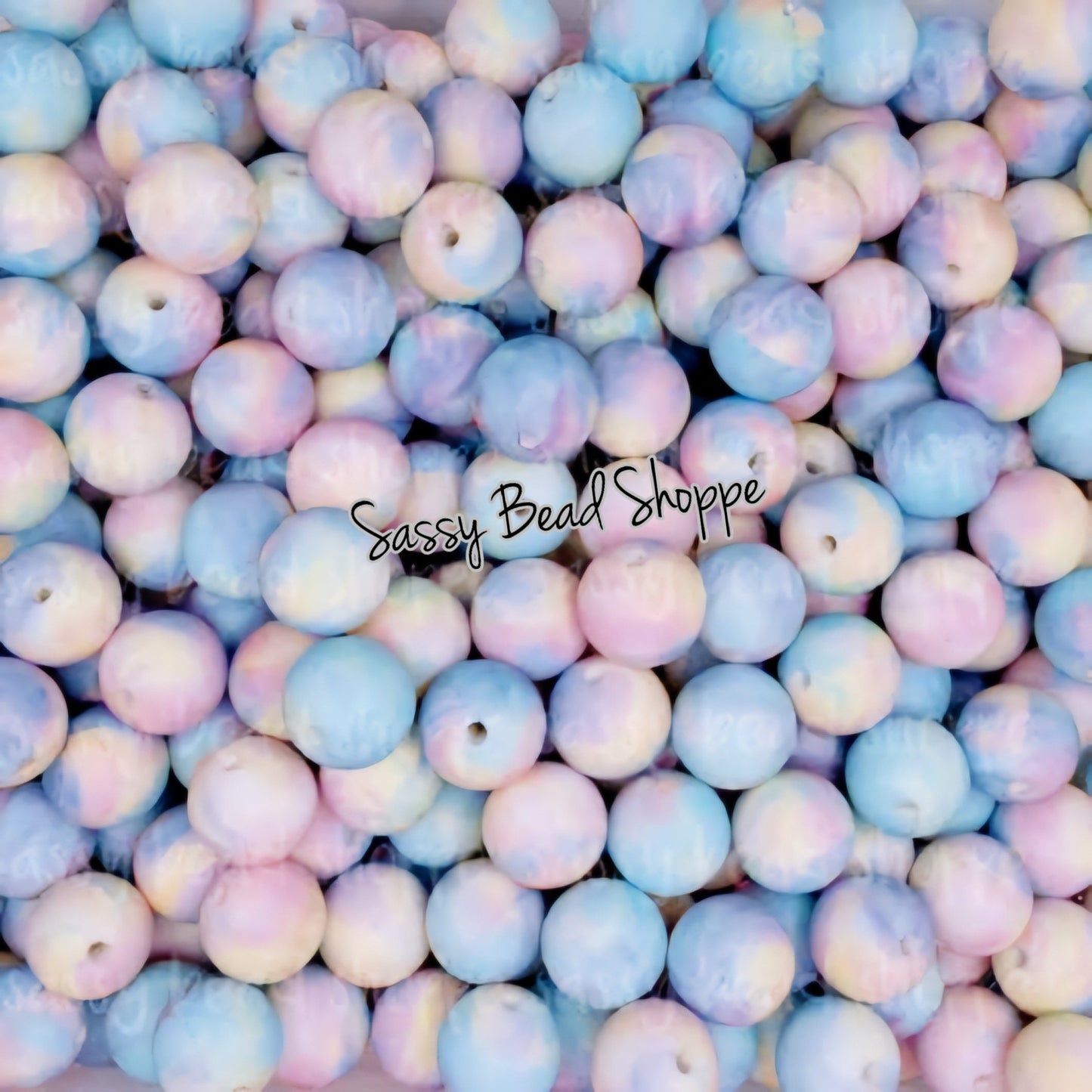 15mm Pastel Marble Silicone Beads - Sassy Bead Shoppe