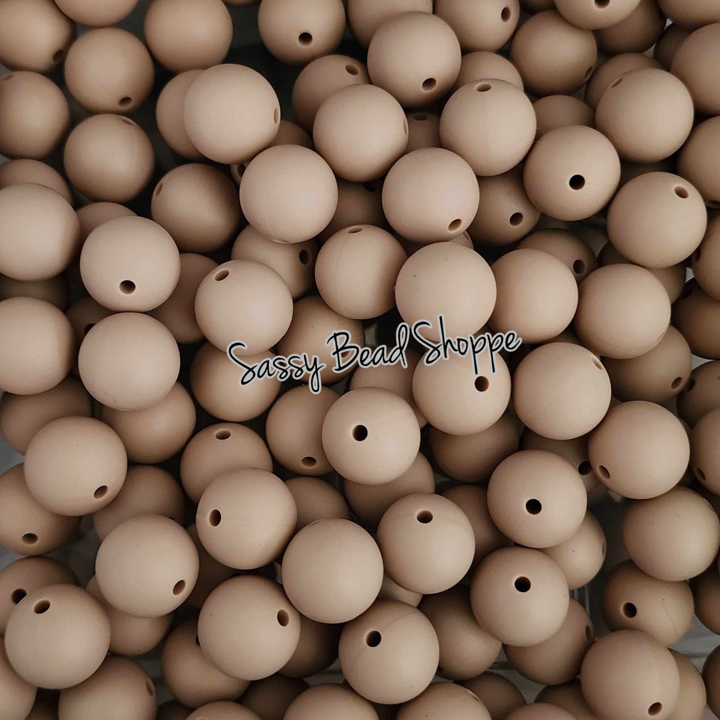 15mm Taupe Silicone Beads - Sassy Bead Shoppe