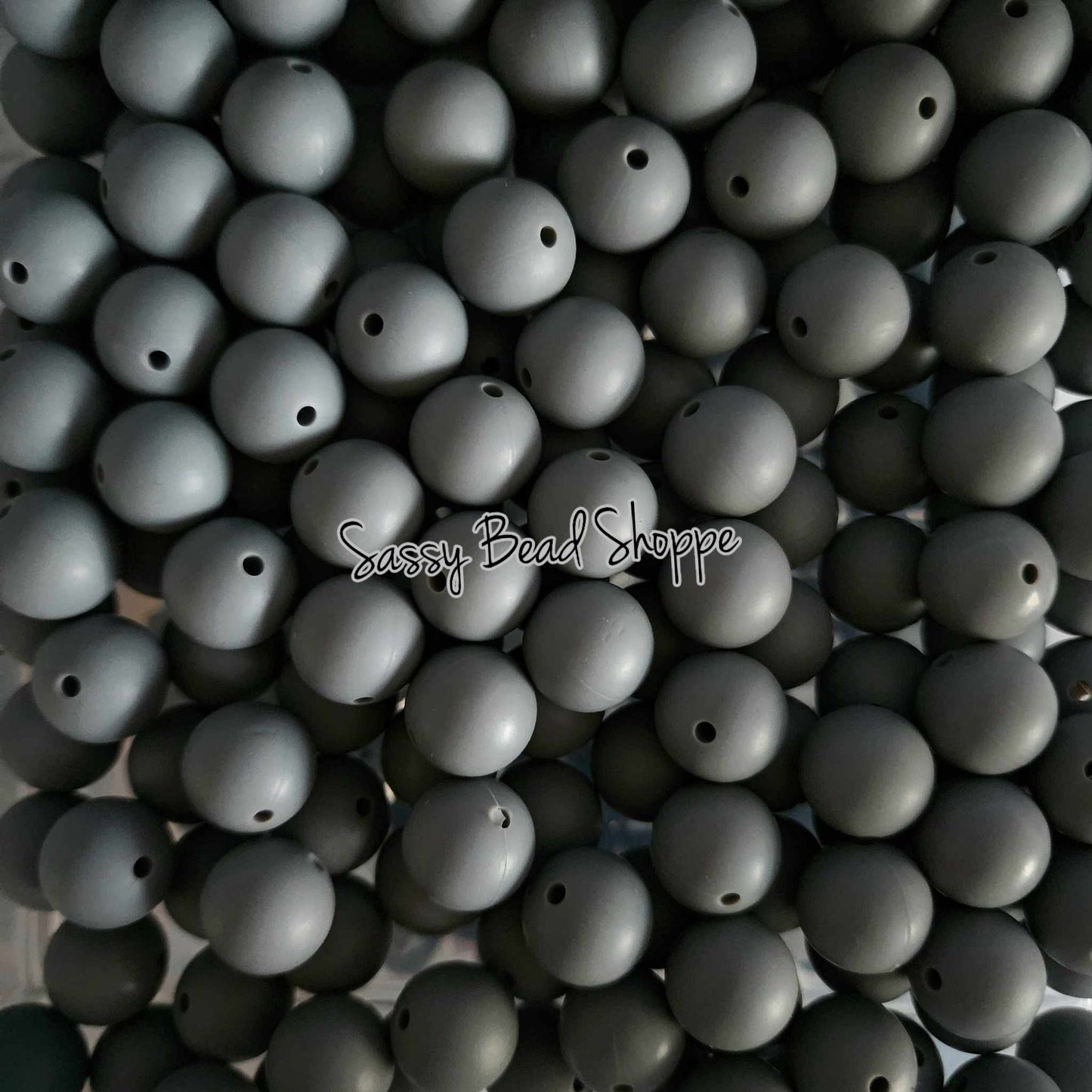 15mm Charcoal Silicone Beads - Sassy Bead Shoppe