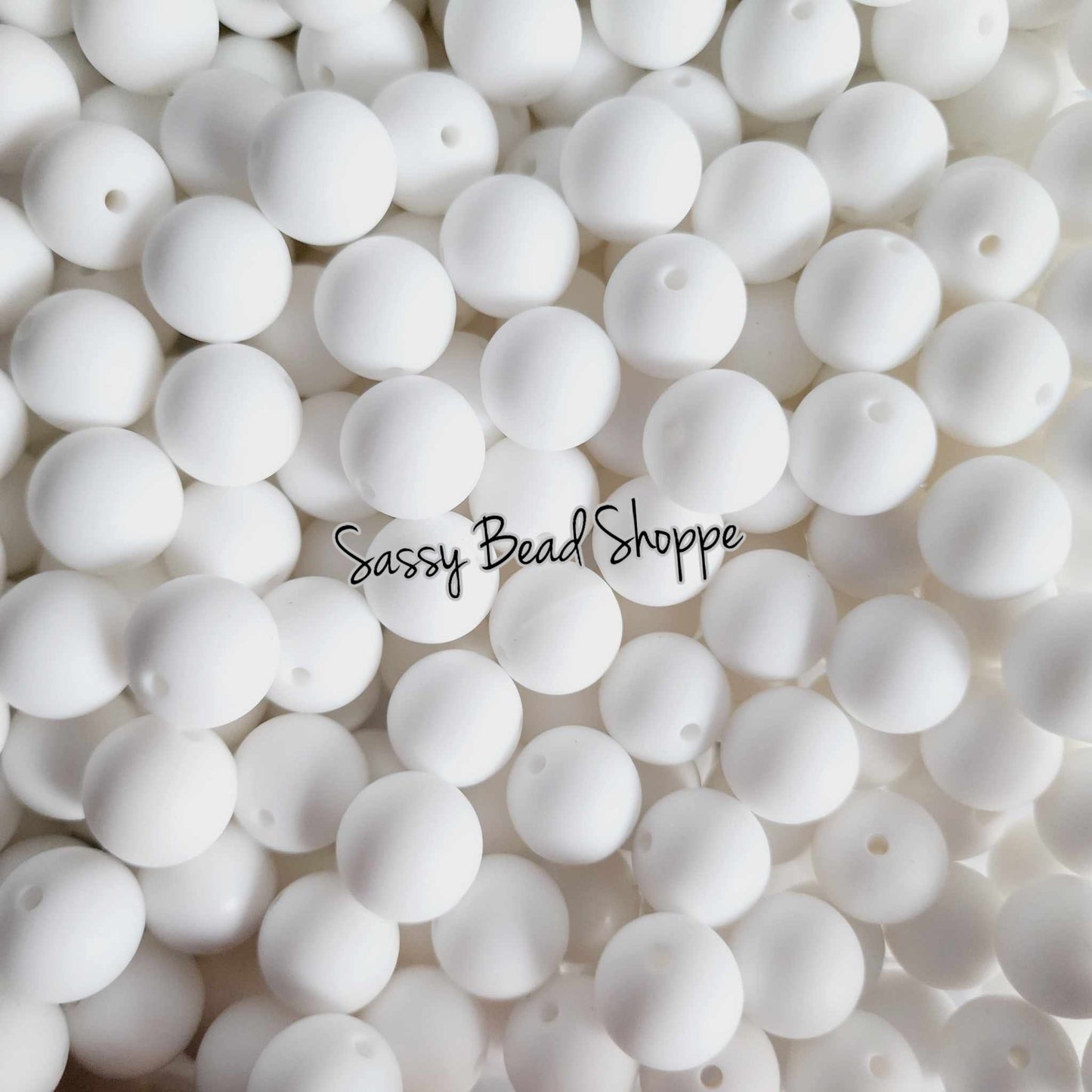 15mm White Silicone Beads - Sassy Bead Shoppe