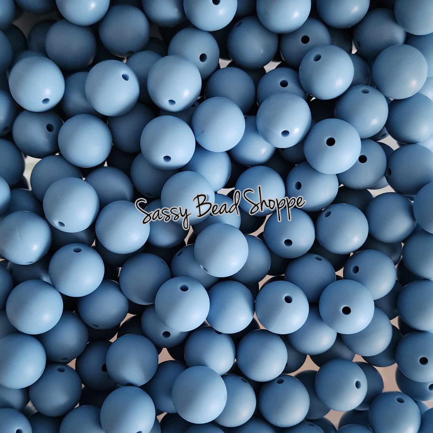 15mm Denim Silicone Beads - Sassy Bead Shoppe