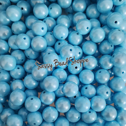 Sassy Bead Shoppe Light Blue Shimmer Silicone Beads