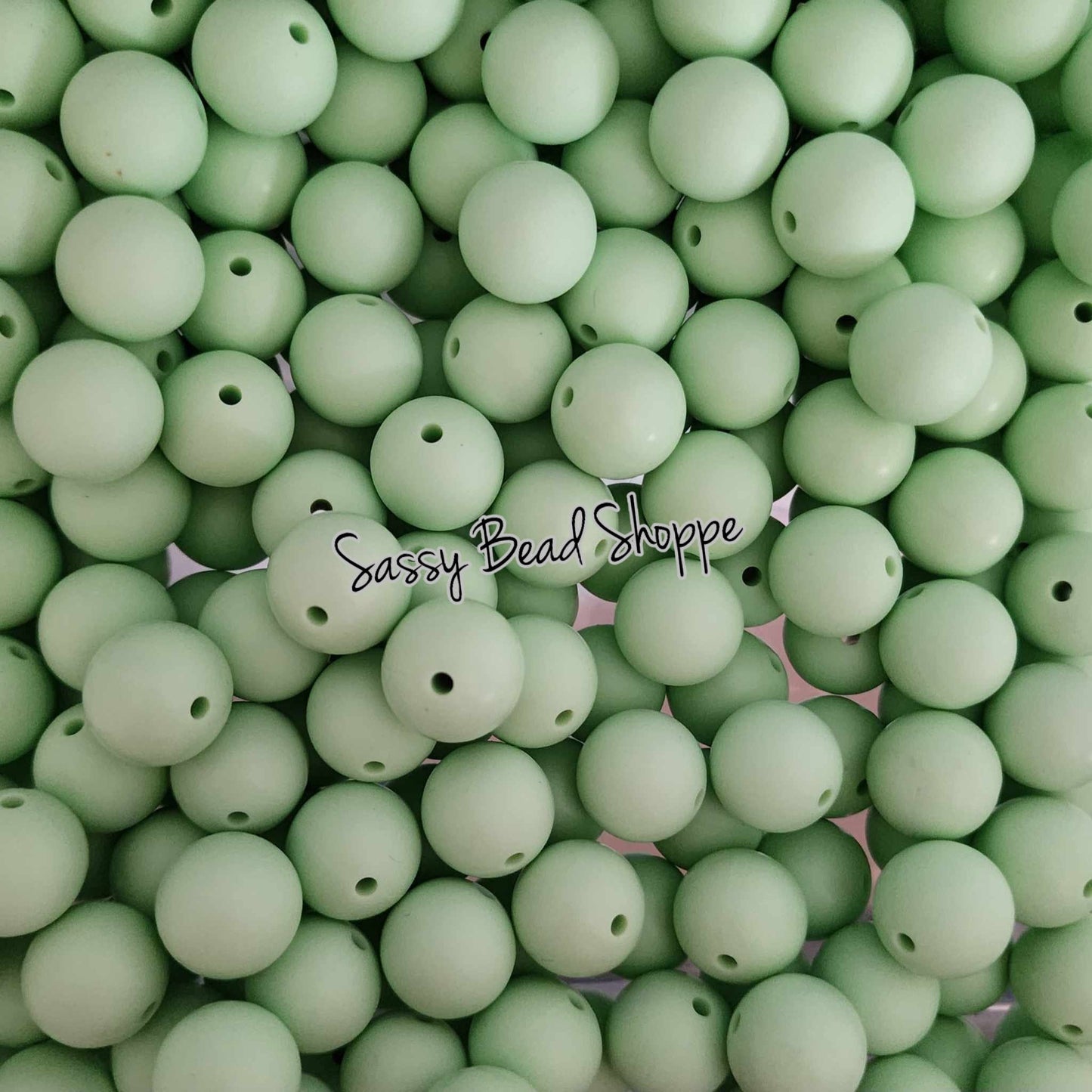 15mm Mint Green Silicone Beads - Sassy Bead Shoppe