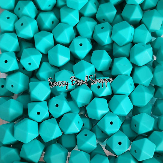 Sassy Bead Shoppe Turquoise Hexagon Silicone Beads