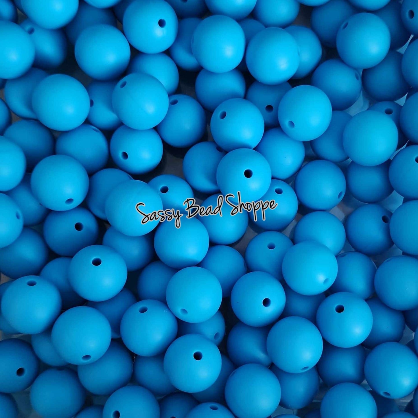 15mm Bright Blue Silicone Beads - Sassy Bead Shoppe